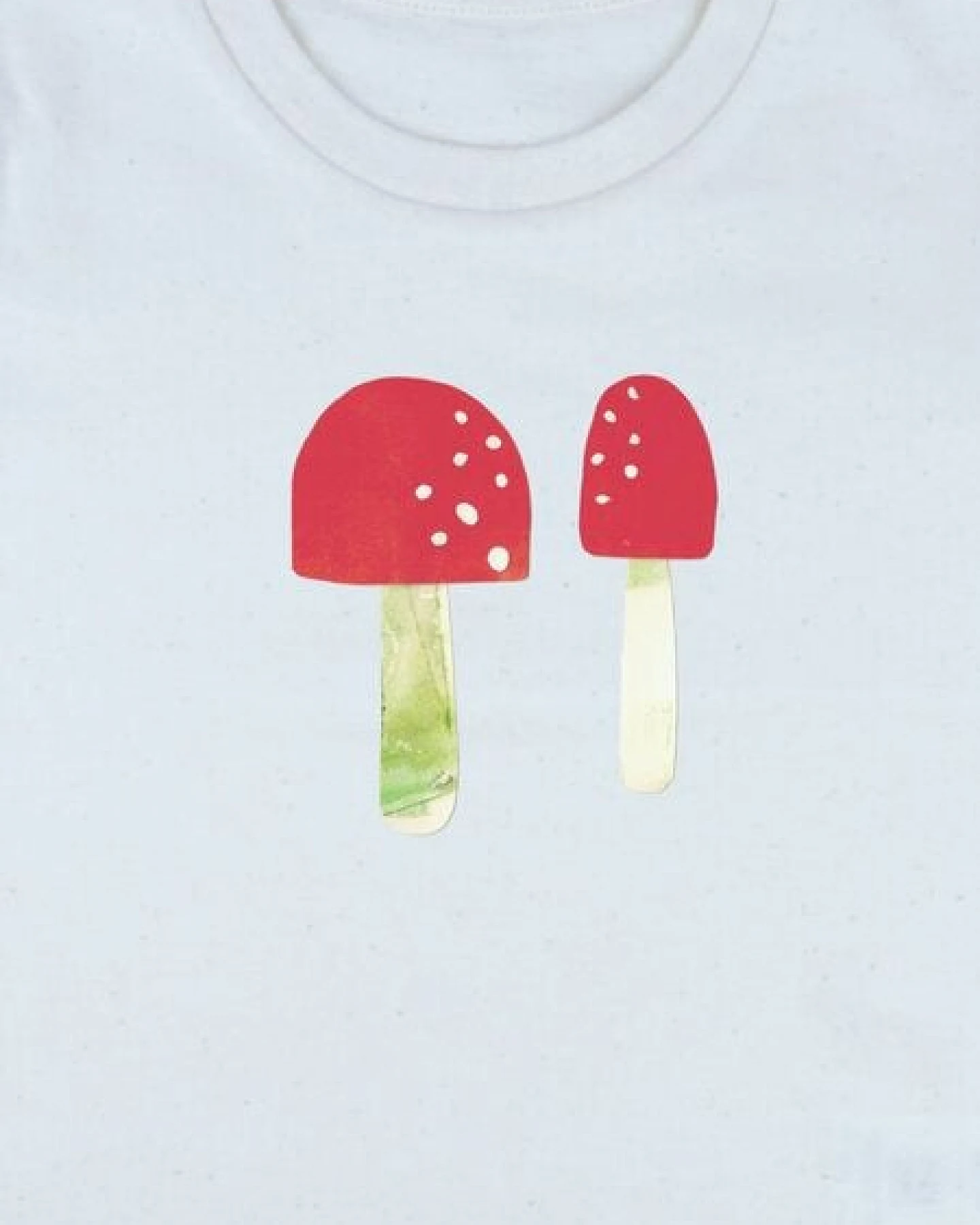 MELAdi Kinder Baby - Shirt aus Biobaumwolle - Pilze auf Natural Raw – Ansicht 4