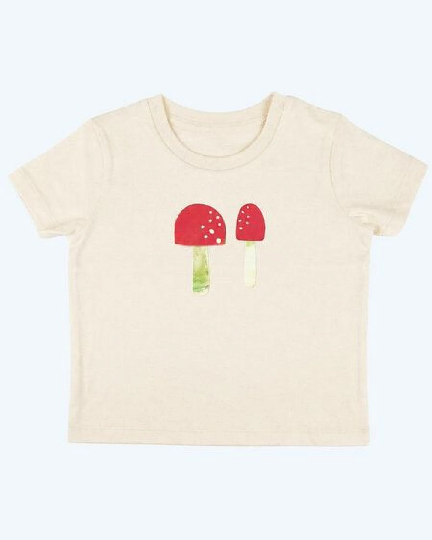 MELAdi Kinder Baby - Shirt aus Biobaumwolle - Pilze auf Natural Raw – Ansicht 2