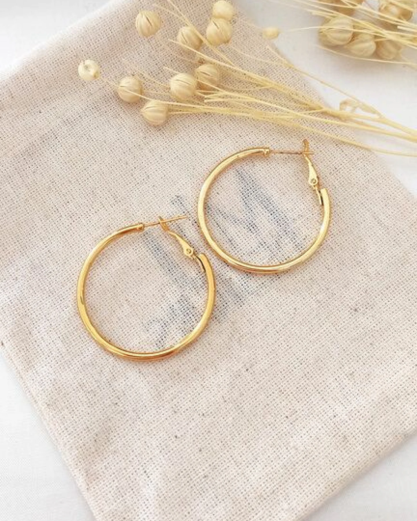 noca Klassische 14K Vergoldete Creolen für Damen – Ansicht 2