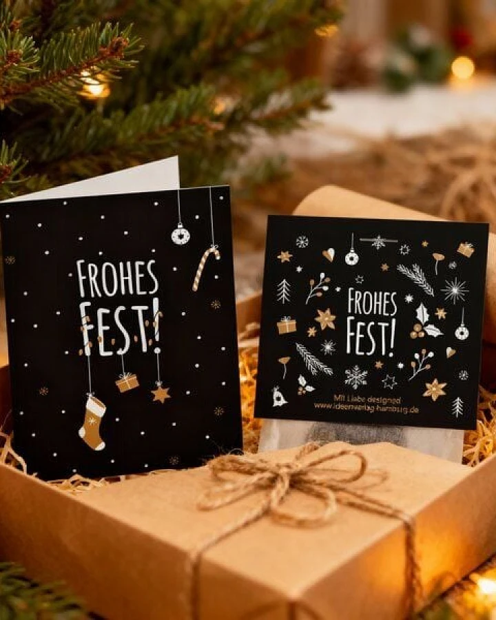 Ideenverlag Hamburg 10 Frohes Fest Samenbomben im Ttchen mit  Kaltkeimer-Saatgut + 10 Gratis Geschenk Grukarten / ...