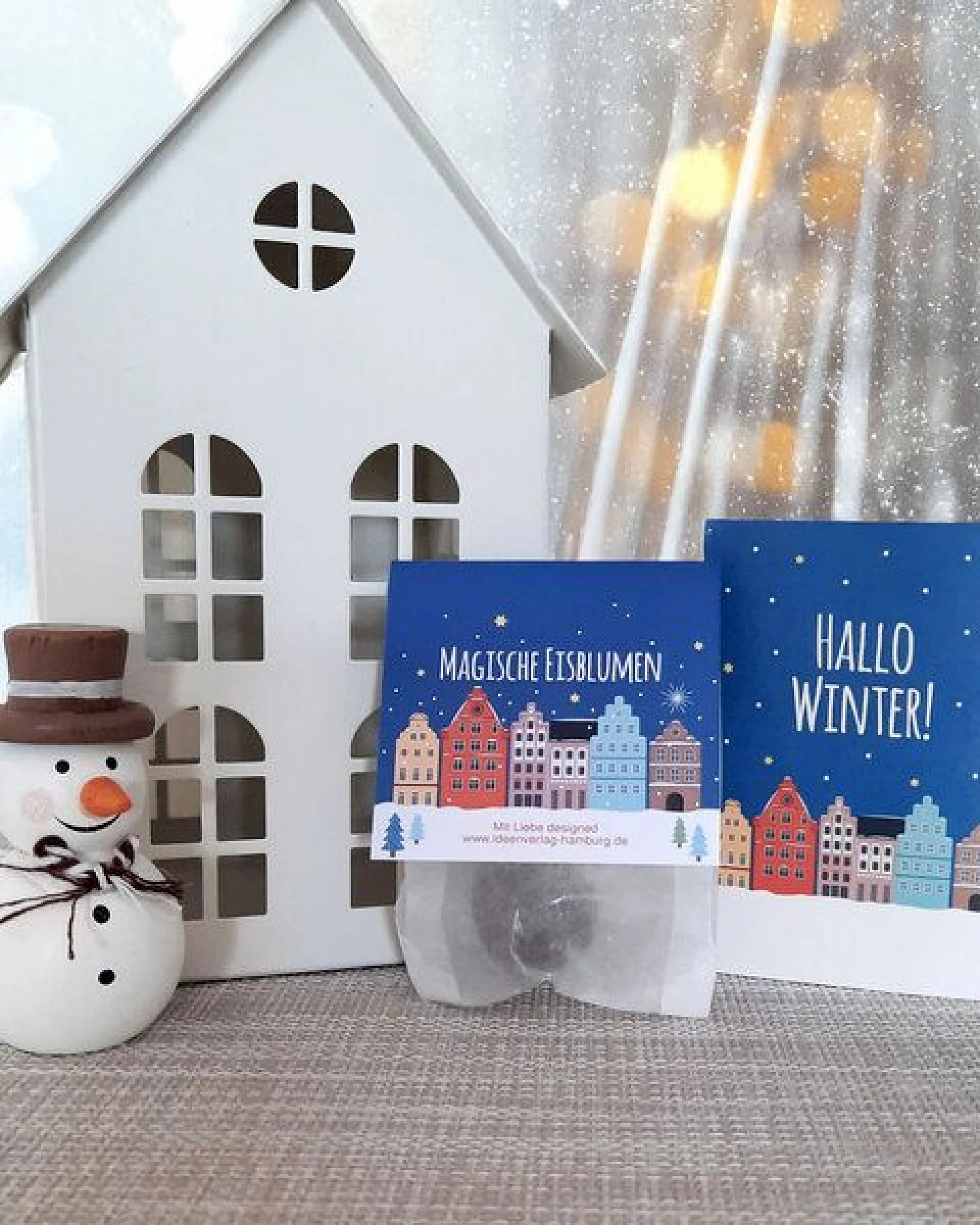 Ideenverlag Hamburg 1x „Winterlandschaft“ Samenbombe im Tütchen mit Kaltkeimer-Saatgut + 1x Gratis Geschenk Grußkarte/ Weihnachtsgruß/Wichtelgeschenk/Weihnachtsgeschenk – Ansicht 4