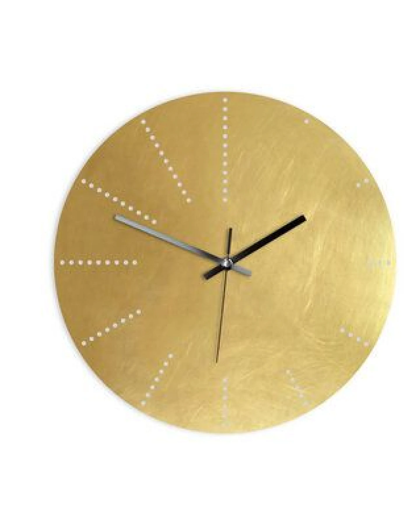 Calvill Lautlose Messing Wanduhr mit Punkten – Ansicht 2