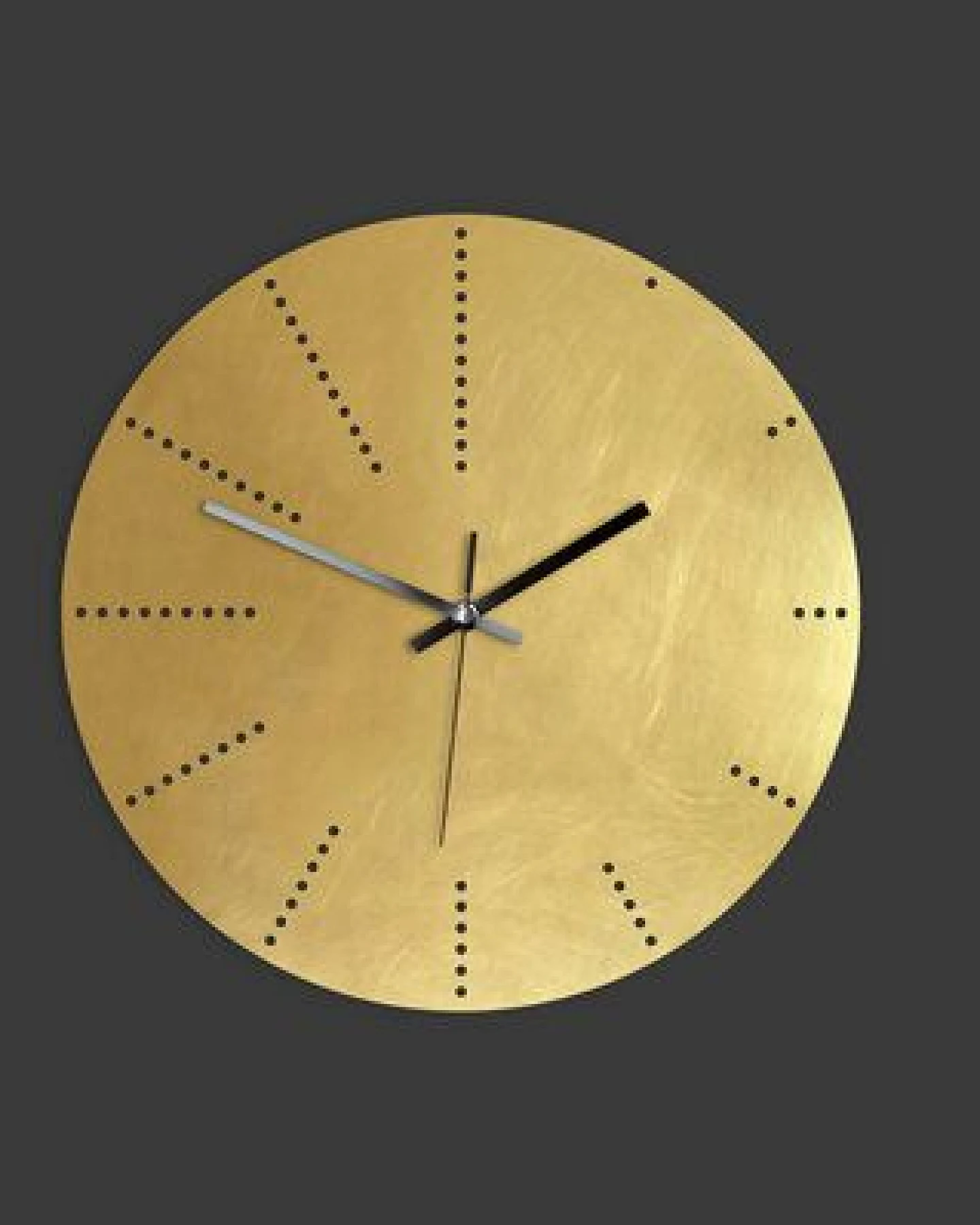 Calvill Lautlose Messing Wanduhr mit Punkten – Ansicht 3