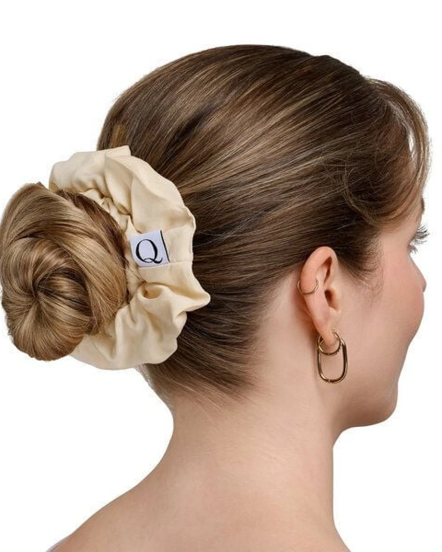 Qupro Scrunchies 2er - ultraglatt mit Cupro, innen Sprialgummi – Ansicht 2