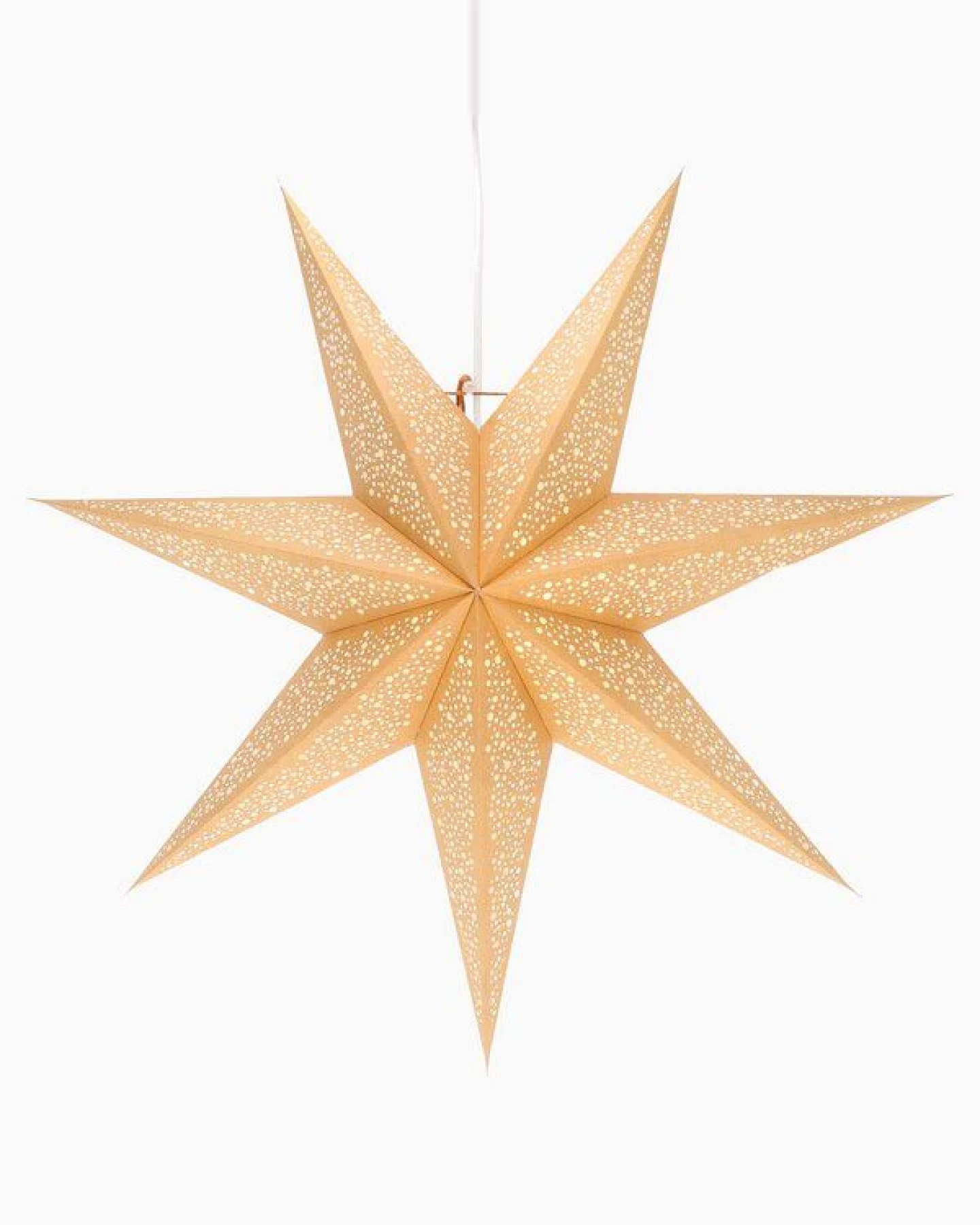 MoreThanHip Stimmungsvolle, nachhaltige Papier‑Weihnachtsstern aus FSC‑Papier - inkl. Beleuchtungsset - Luma goldenbraun – Ansicht 2