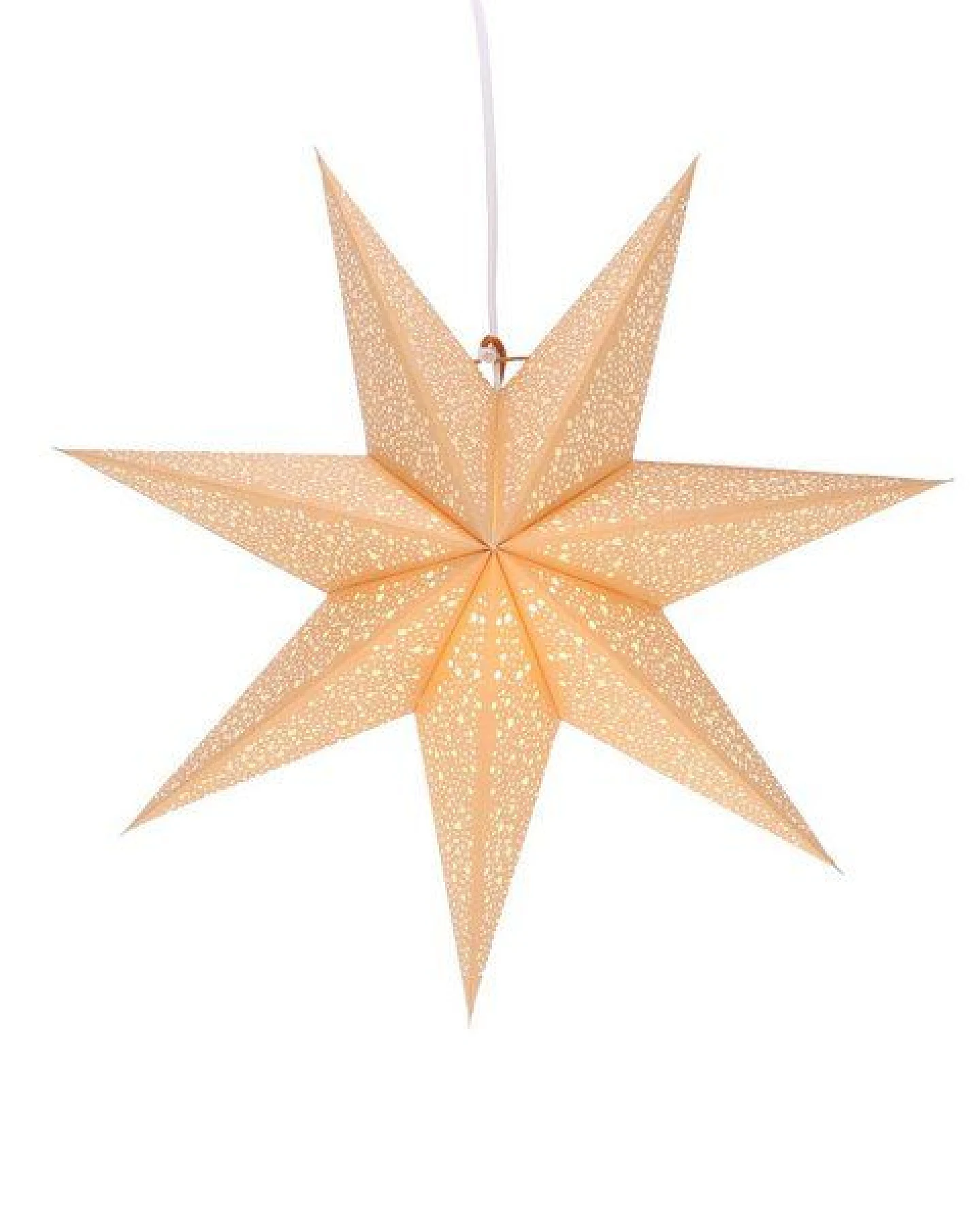 MoreThanHip Stimmungsvolle, nachhaltige Papier‑Weihnachtsstern aus FSC‑Papier - inkl. Beleuchtungsset - Luma goldenbraun – Ansicht 2