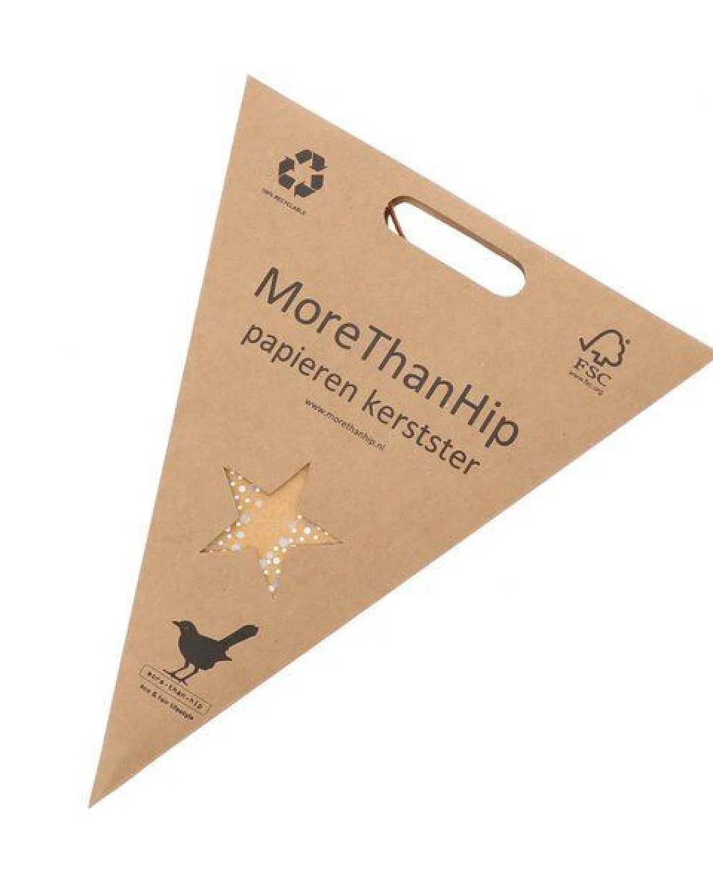 MoreThanHip Stimmungsvolle, nachhaltige Papier‑Weihnachtsstern aus FSC‑Papier - inkl. Beleuchtungsset - Luma goldenbraun – Ansicht 3