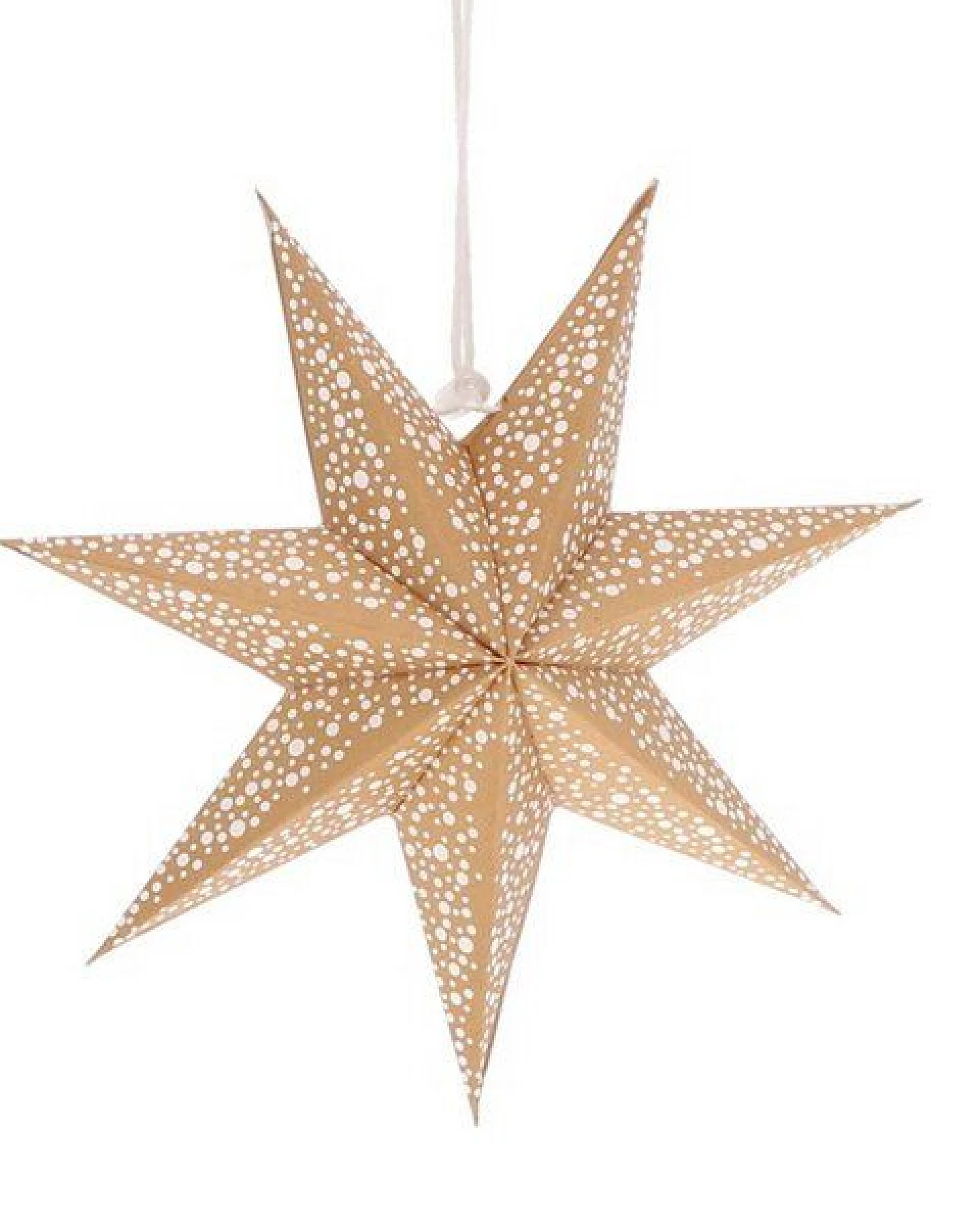 MoreThanHip Stimmungsvolle, nachhaltige Papier‑Weihnachtsstern aus FSC‑Papier - inkl. Beleuchtungsset - Luma goldenbraun – Ansicht 3
