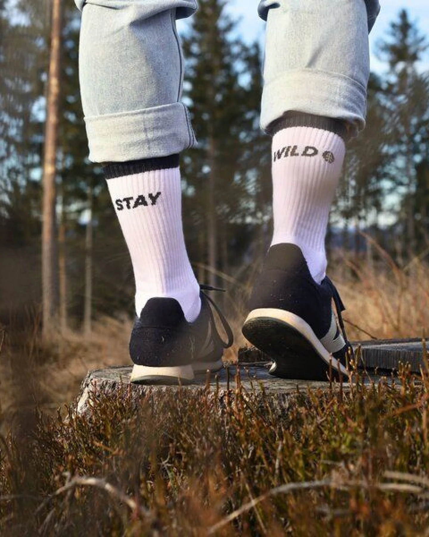 picea (by bleed) Stay Wild Funktionale Tennis Socken Weiß – Ansicht 4