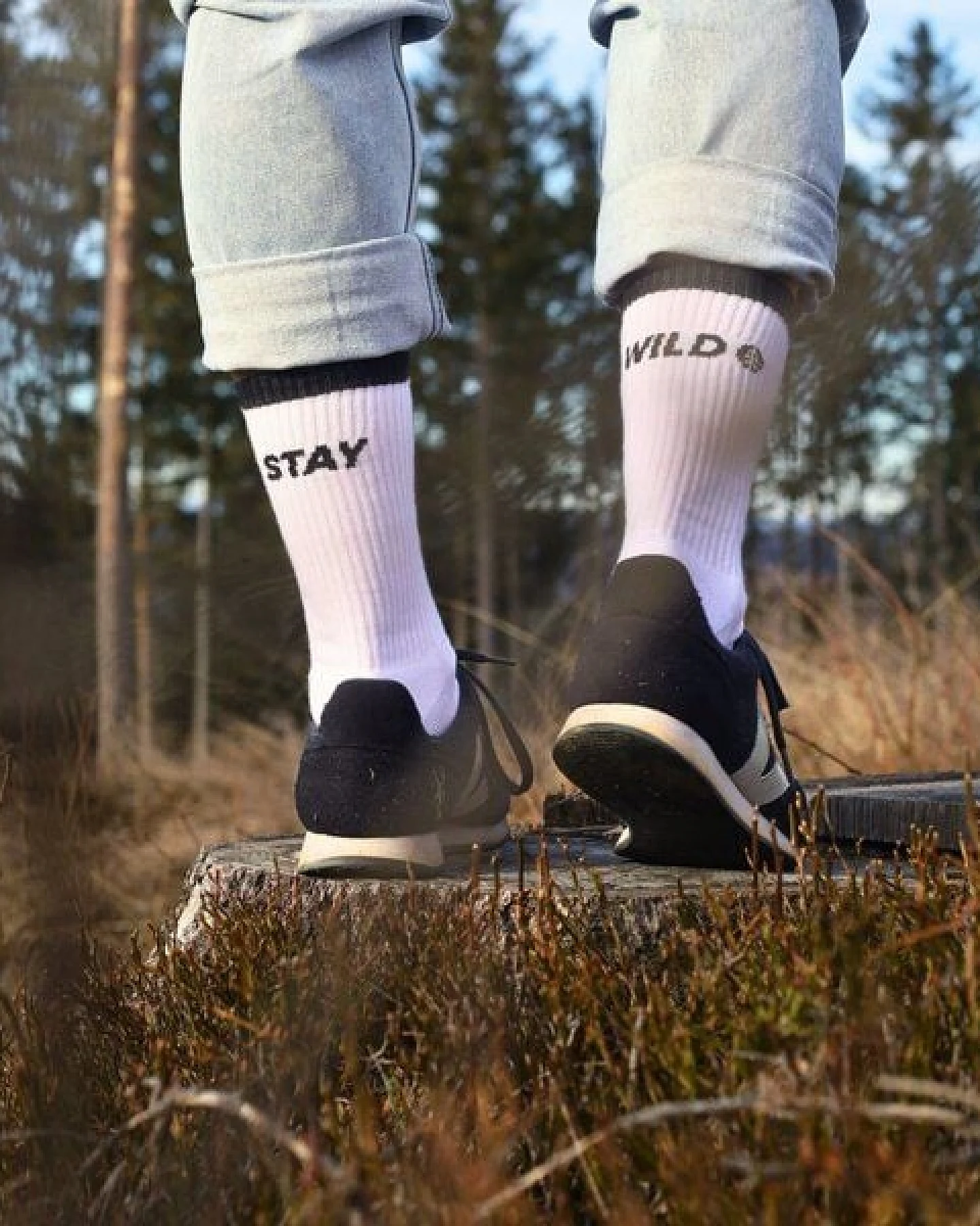 picea (by bleed) Stay Wild Funktionale Tennis Socken Weiß – Ansicht 4