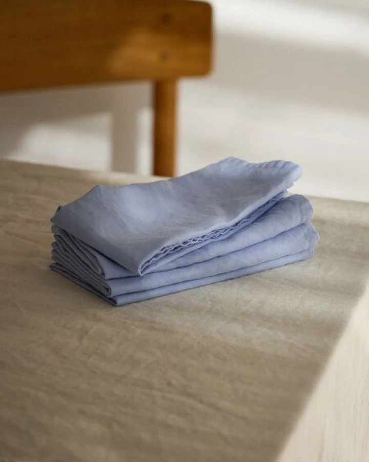 Onomao x erlich textil Stoffservietten im 4er Pack aus Baumwolle, Leinen Mix, made in Europe