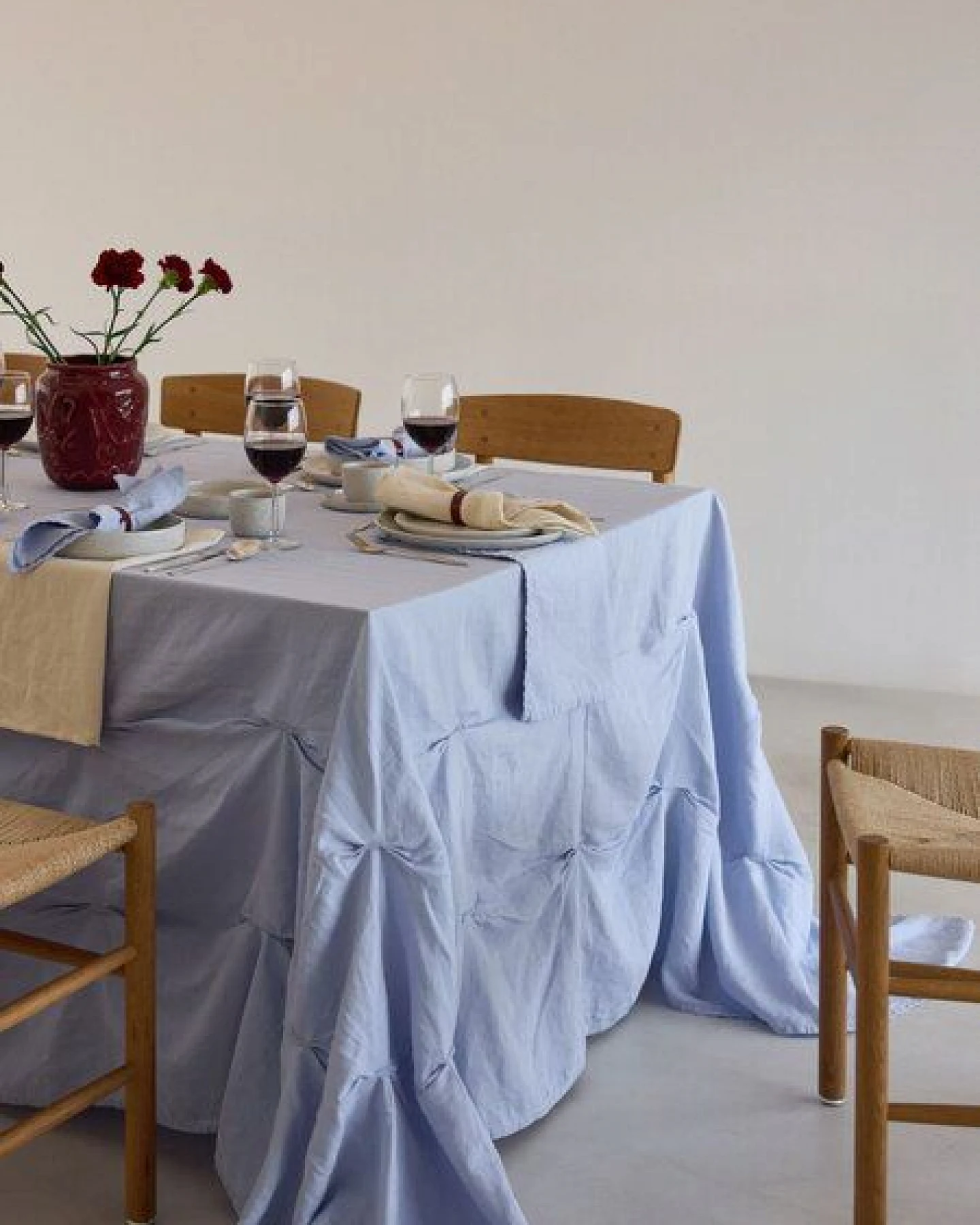 Onomao x erlich textil drapierte Tischdecke aus Bio-Baumwolle, Leinen Mix, made in Europe – Ansicht 2