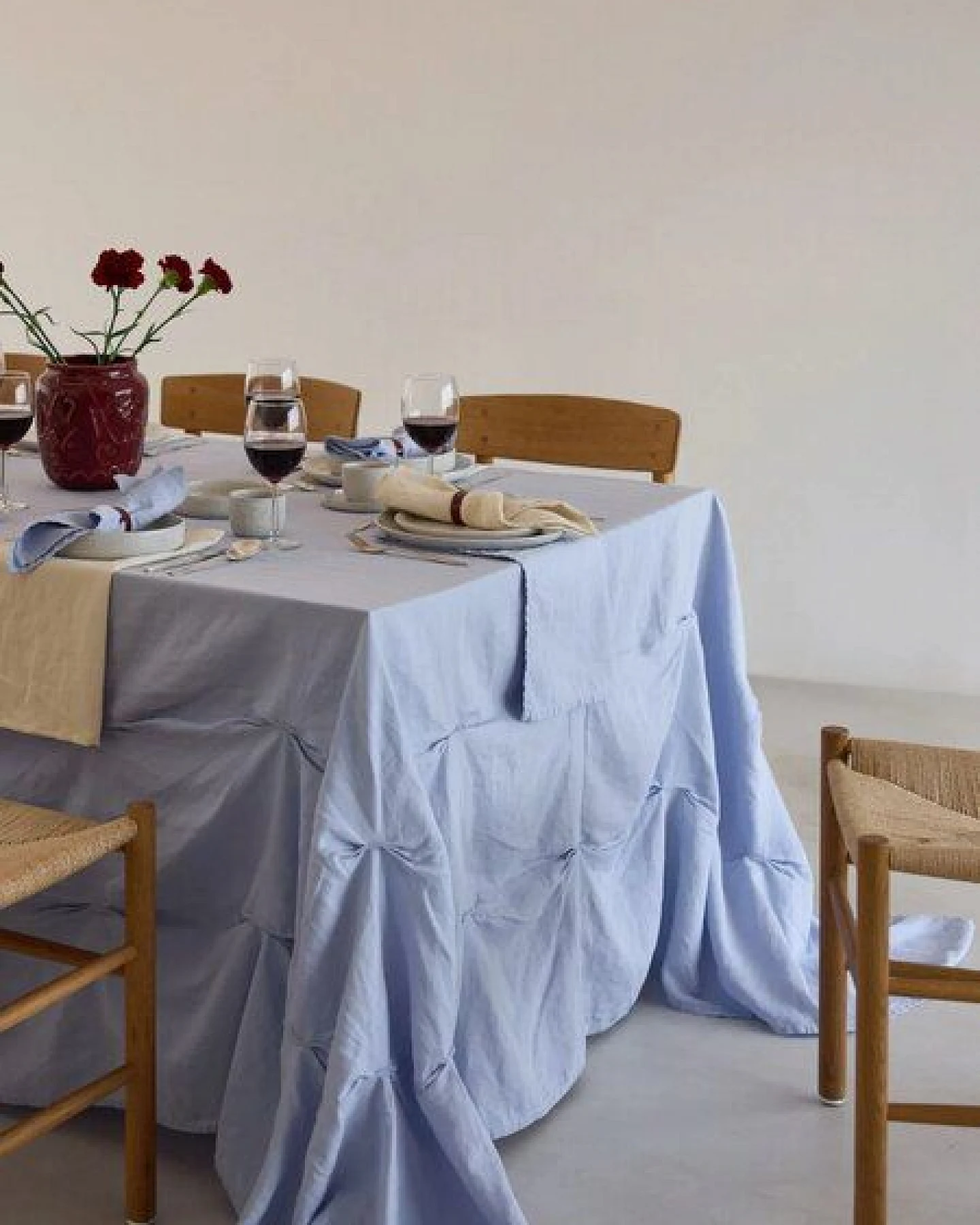 Onomao x erlich textil drapierte Tischdecke mit 60% Baumwolle und Leinen, made in Europe – Ansicht 2