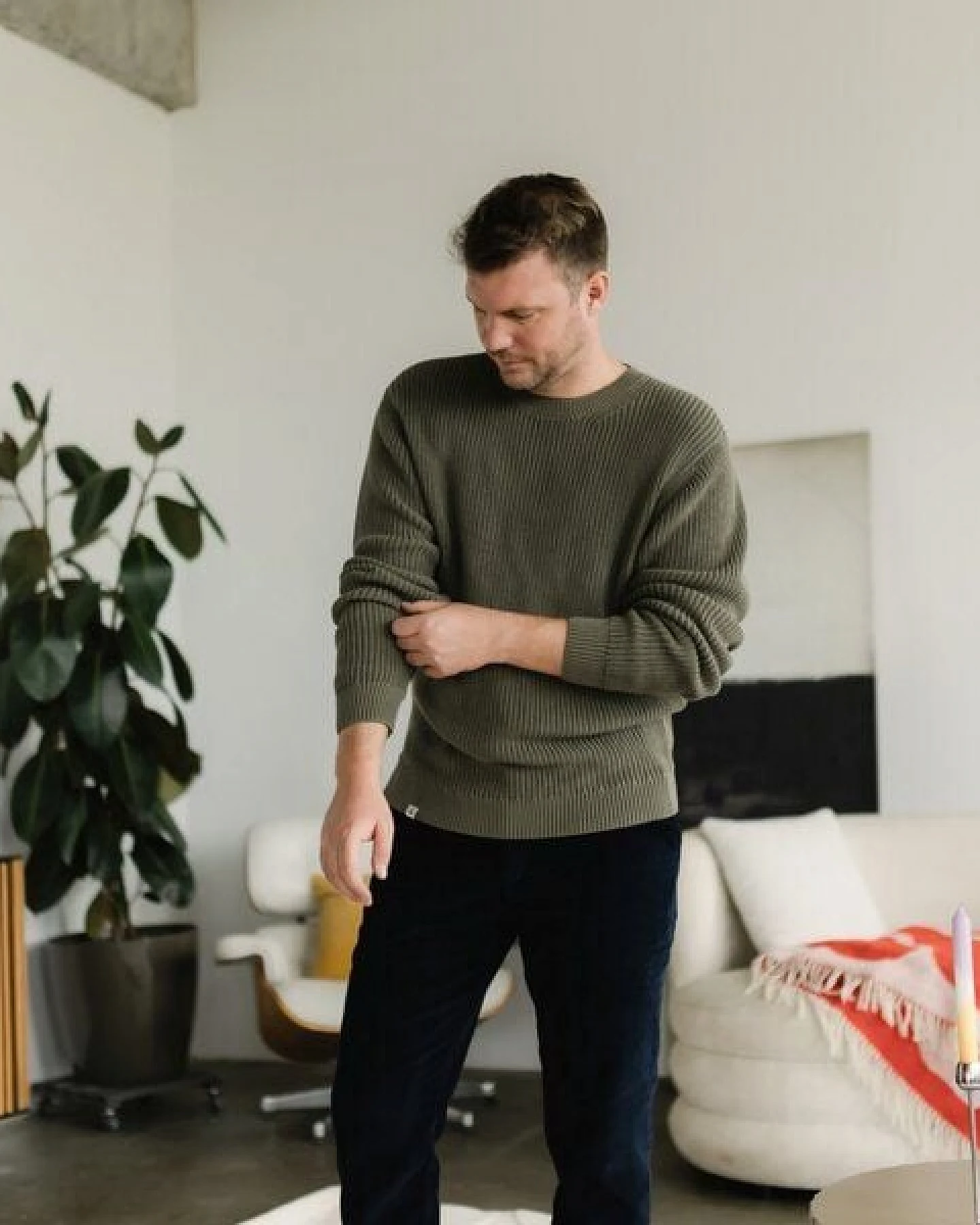 NORDLICHT Herren Grobstrick Sweater Ole aus 100% Baumwolle – Ansicht 3