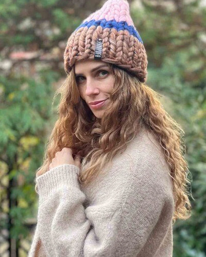 PANAPUFA Handgestrickte Chunky Beanie – 100 % Merinowolle