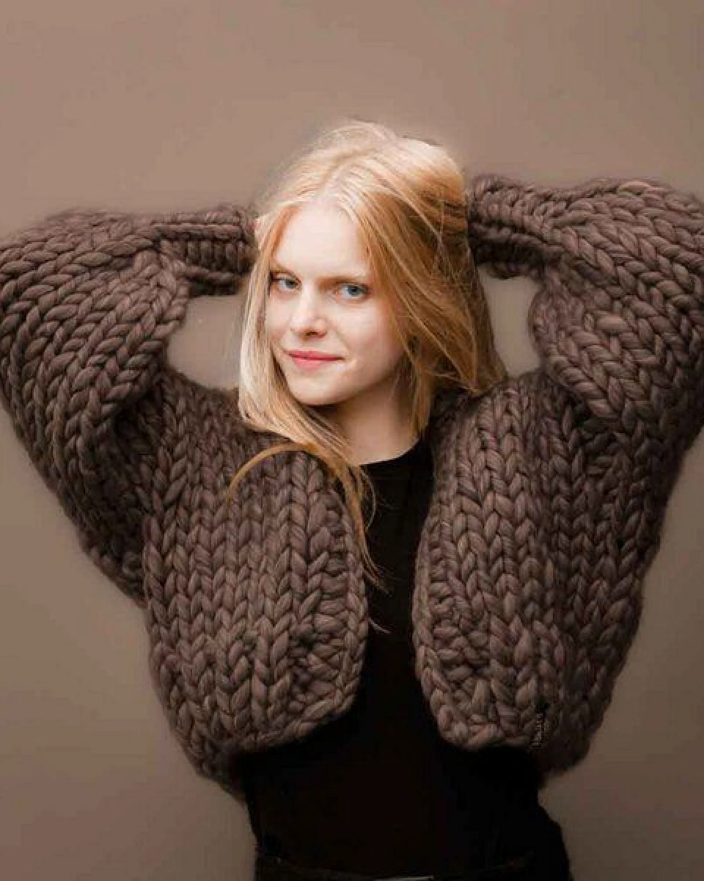 PANAPUFA 100% MERINO Chunky wolle Strickjacke – Ansicht 2