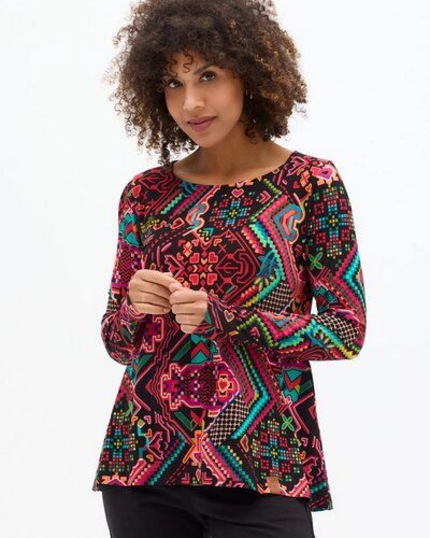 Bluse Yasira – Viskose EcoVero – A-Linien-Schnitt – Vorne kürzer, hinten länger – fair & nachhaltig in EU produziert – KOKOworld – Ansicht 2