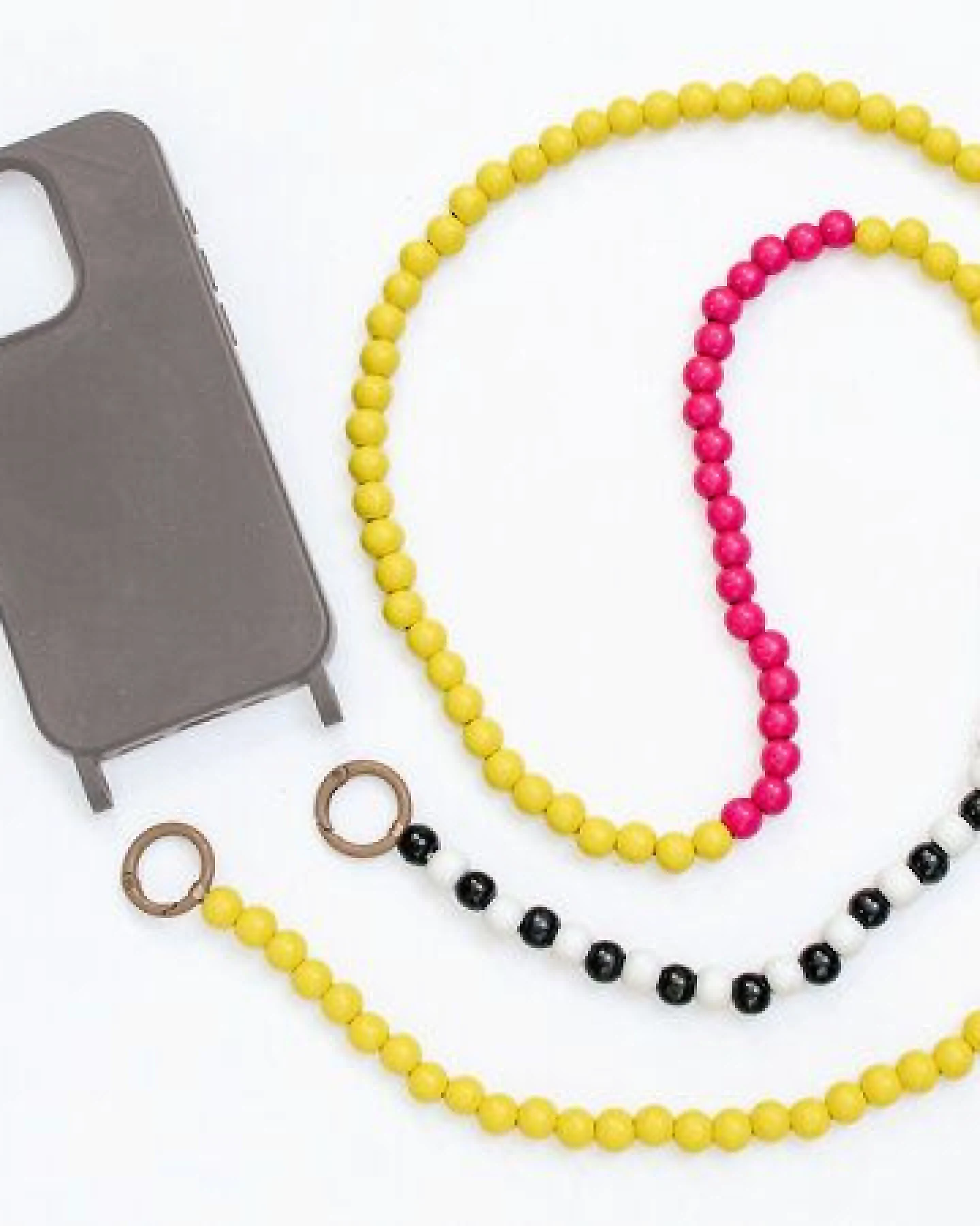 renna deluxe Handykette aus Holzperlen, Crossbody lang, verschiedene Farben – Ansicht 2