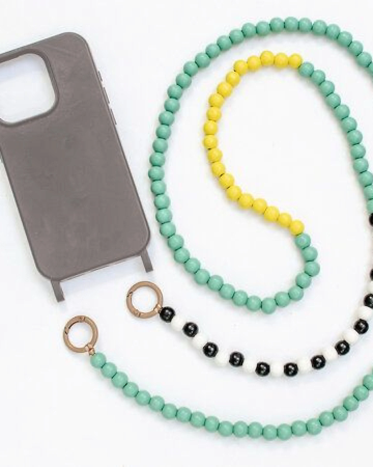 renna deluxe Handykette aus Holzperlen, Crossbody lang, verschiedene Farben – Ansicht 3