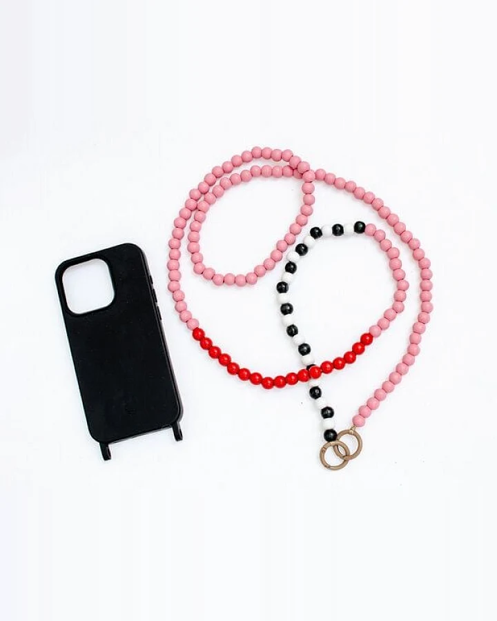 renna deluxe Handykette aus Holzperlen, Crossbody lang, verschiedene Farben