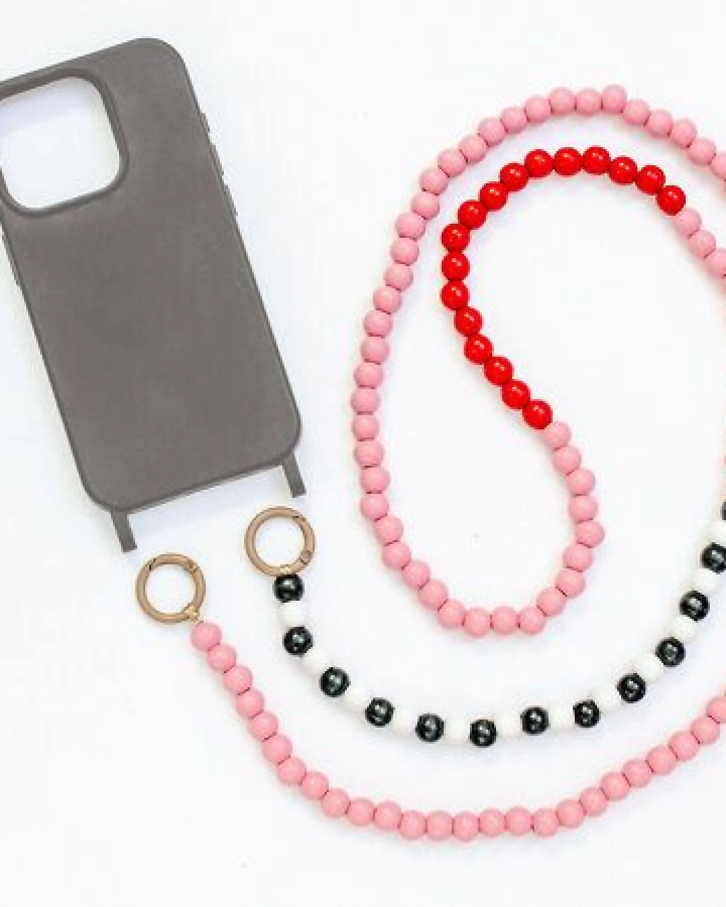 renna deluxe Handykette aus Holzperlen, Crossbody lang, verschiedene Farben – Ansicht 2