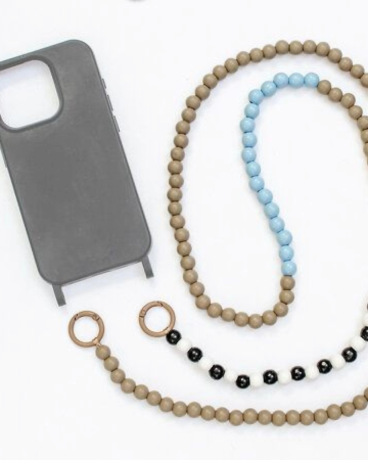 renna deluxe Handykette aus Holzperlen, Crossbody lang, verschiedene Farben – Ansicht 3