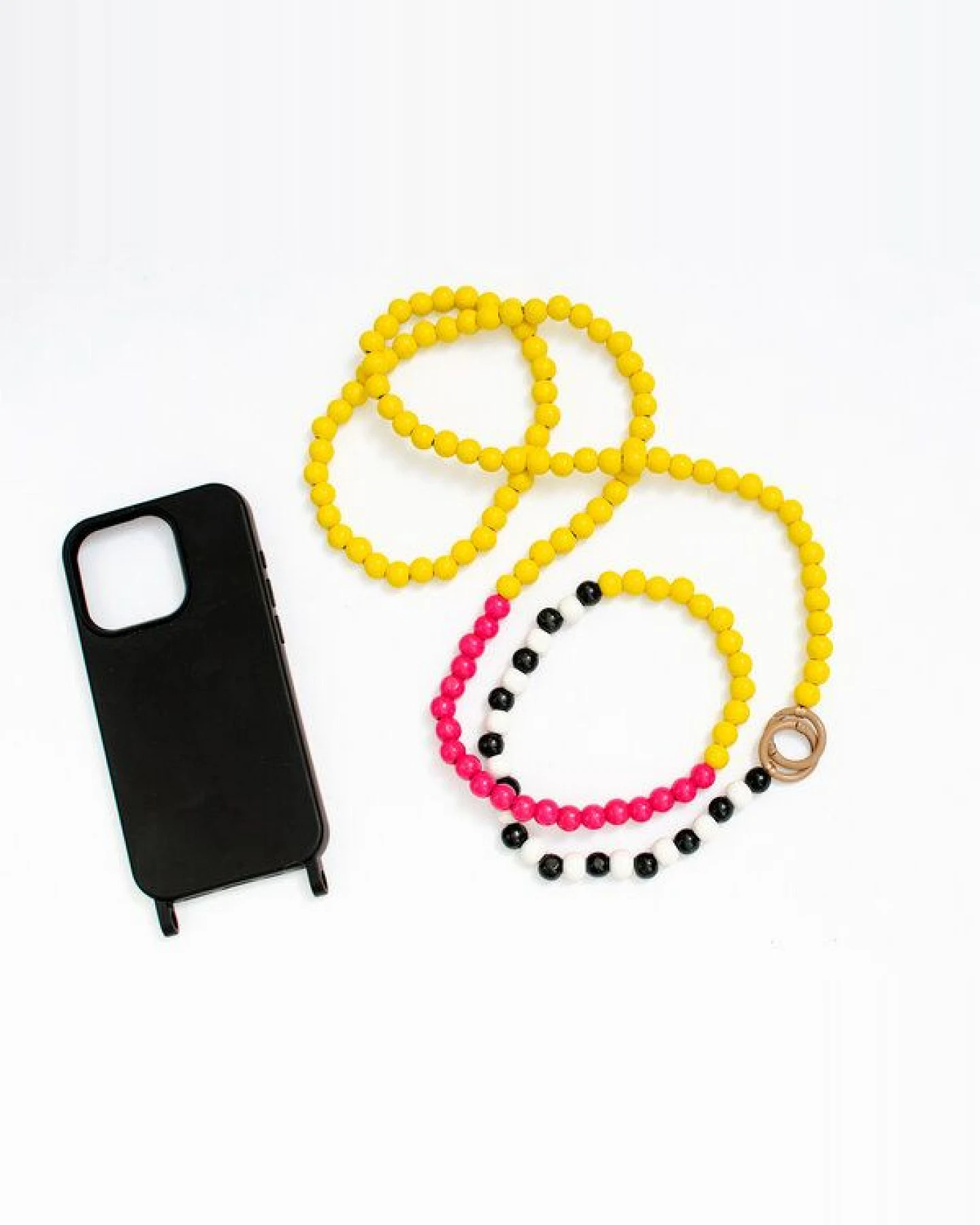 renna deluxe Handykette aus Holzperlen, Crossbody lang, verschiedene Farben – Ansicht 2