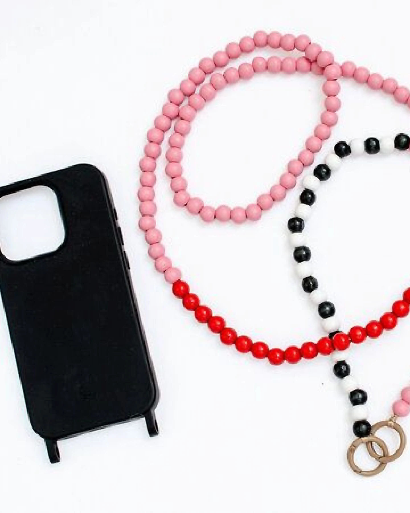 renna deluxe Handykette aus Holzperlen, Crossbody lang, verschiedene Farben – Ansicht 2