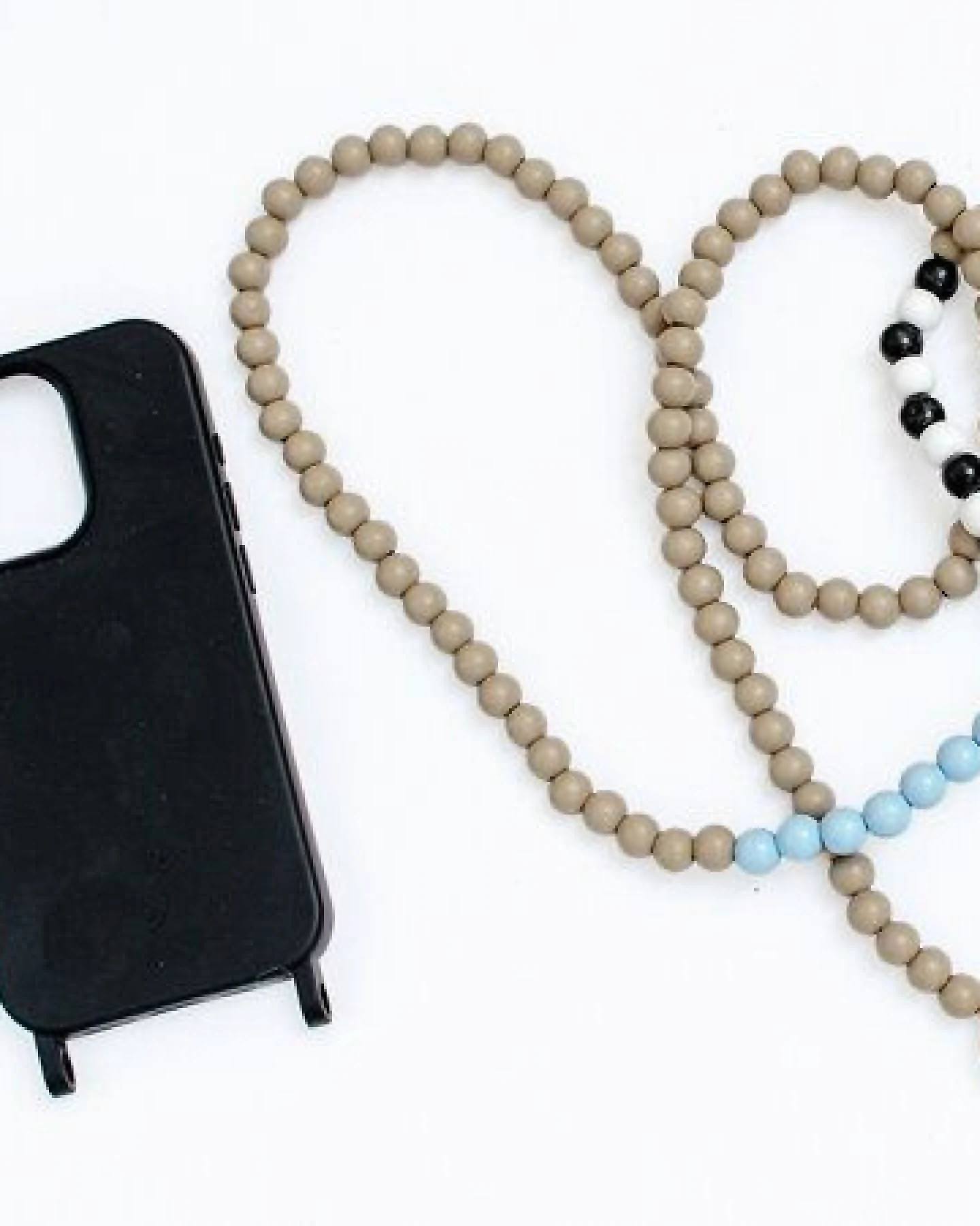 renna deluxe Handykette aus Holzperlen, Crossbody lang, verschiedene Farben – Ansicht 2