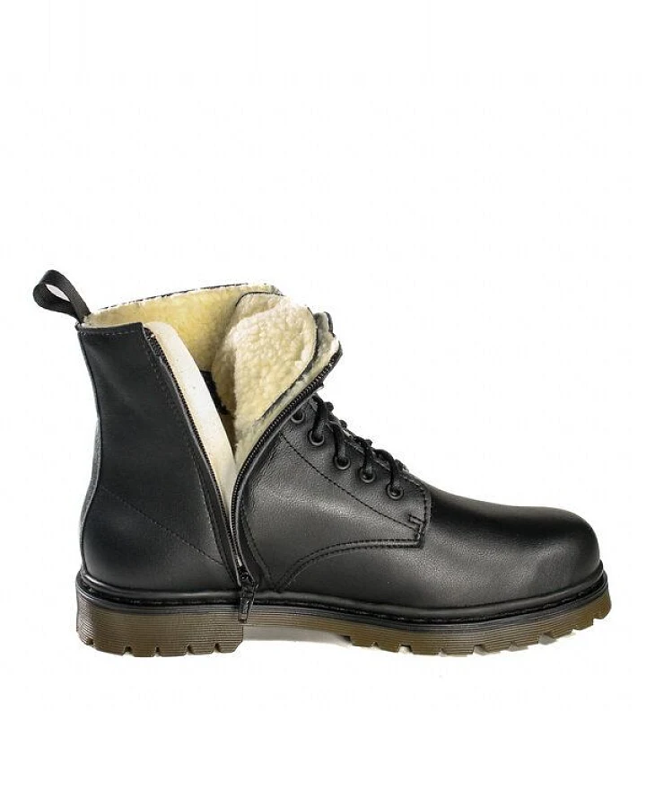 Fairticken ALVORA SNOW vegane 8-Loch Winterstiefel Unisex mit Fütterung (schwarz)