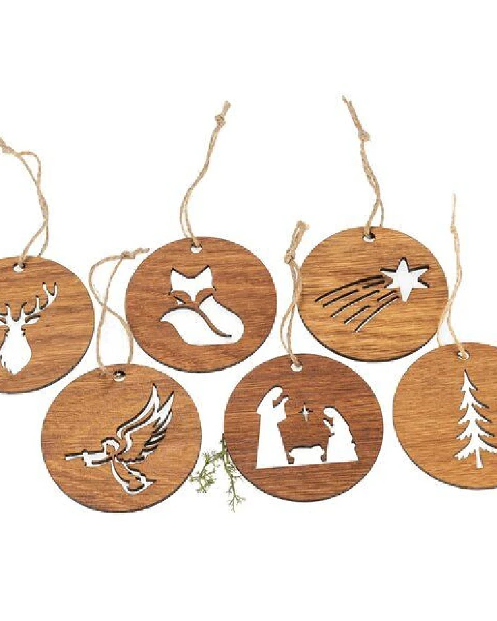 ReineNatur Weihnachtsbaumschmuck Eiche – 6-teiliges-Set