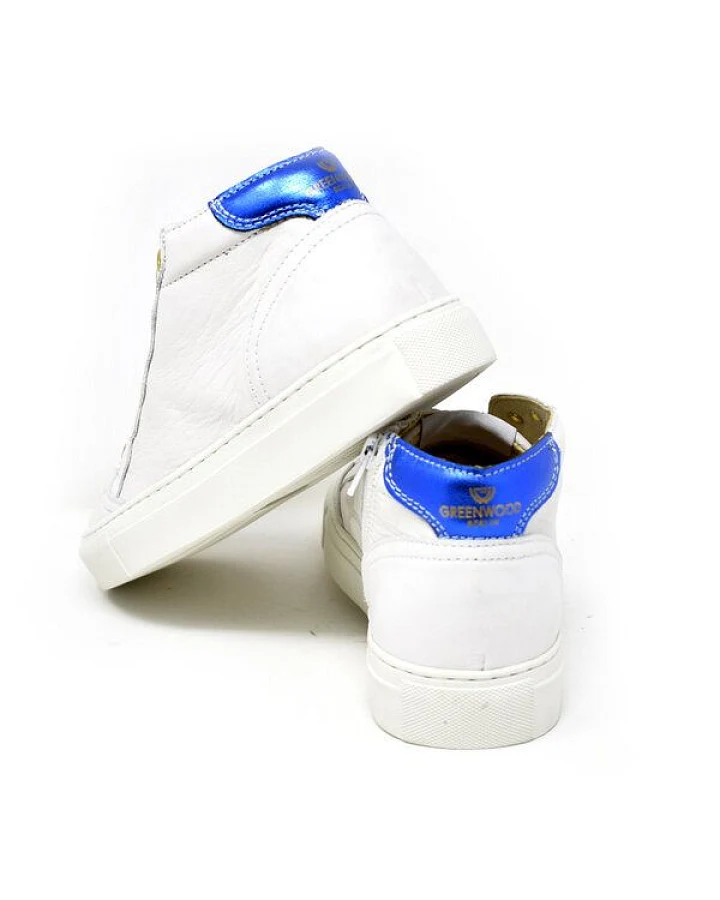 Greenwood Berlin GWB Sneaker Unisex Base high weiß - metallicblau
