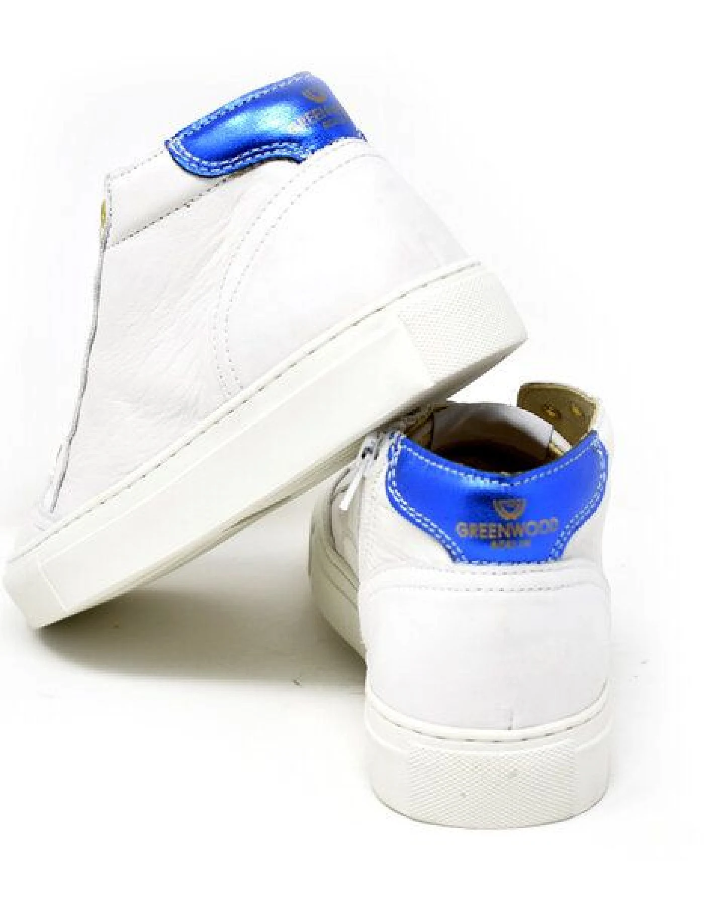 Greenwood Berlin GWB Sneaker Unisex Base high weiß - metallicblau – Ansicht 2