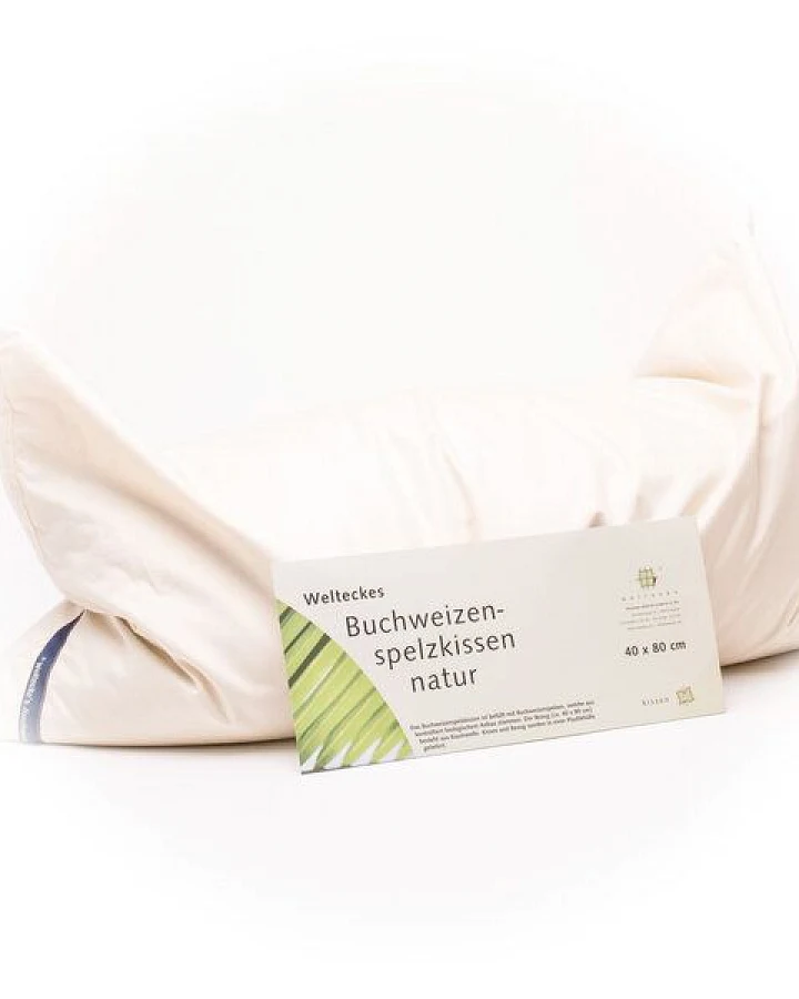 Weltecke Bio Buchweizenspelz-Kissen, natur 40x80