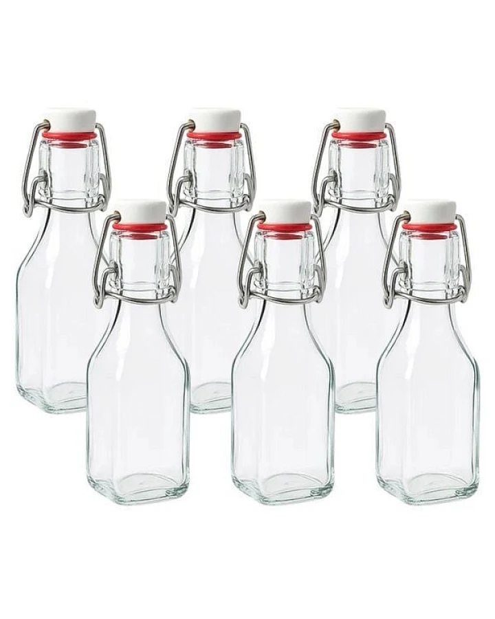 mikken 6 kleine Glasflaschen mit Bügelverschluss 250 ml Bügelverschlussflaschen
