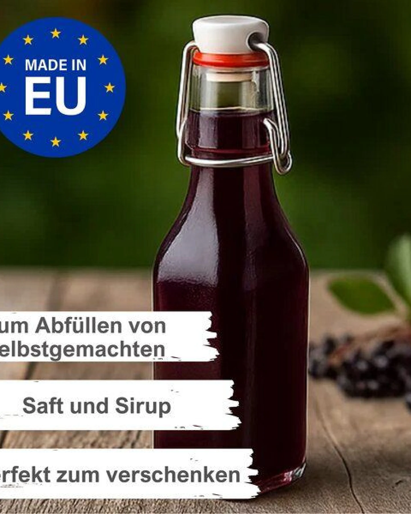 mikken 6 kleine Glasflaschen mit Bügelverschluss 250 ml Bügelverschlussflaschen – Ansicht 2