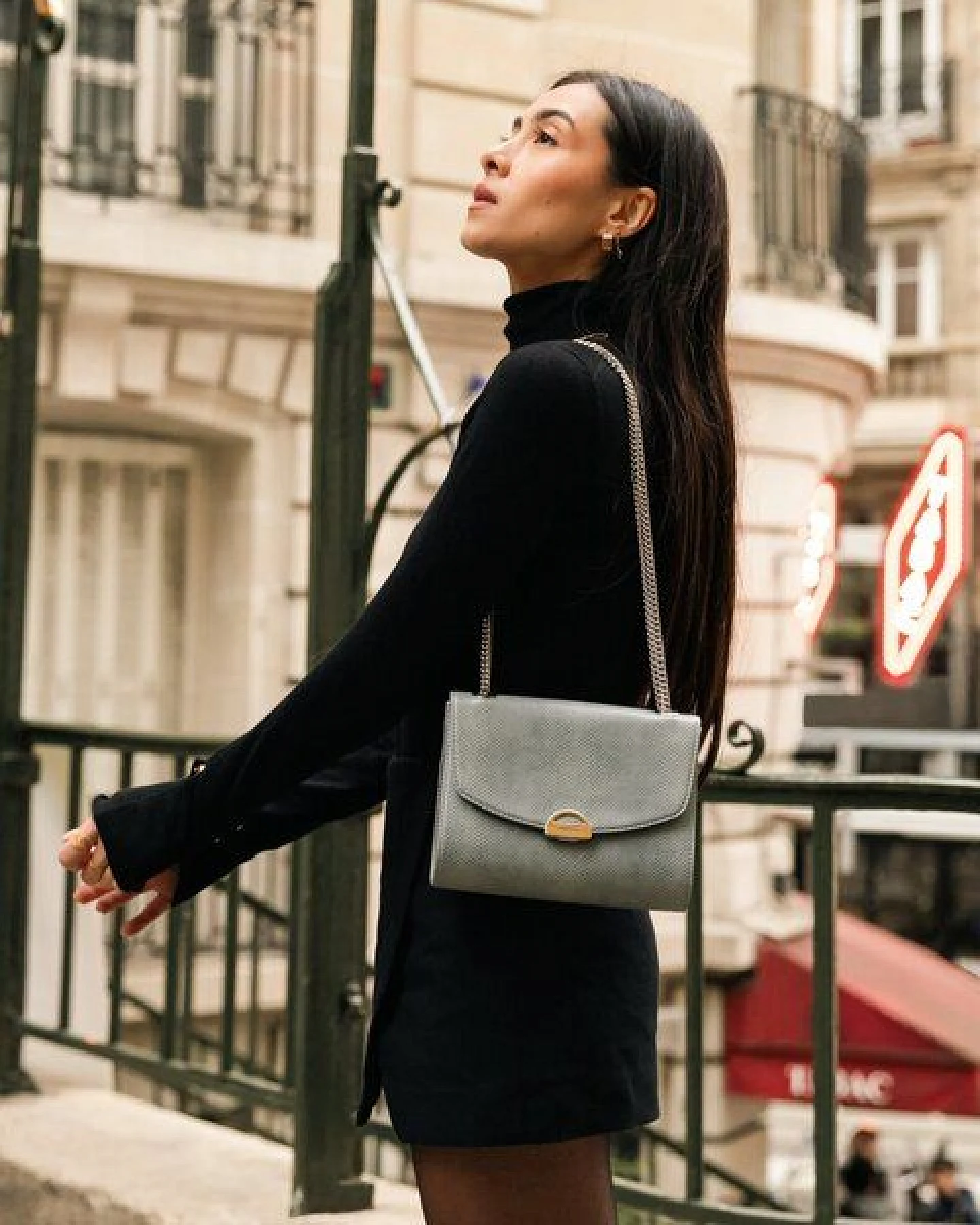 Ashoka Paris Mini Paname Uppeal Lézard Blaugrau – Ansicht 2