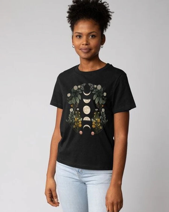 Produktseite: watapparel T-Shirt Frauen Moonphases & Flowers