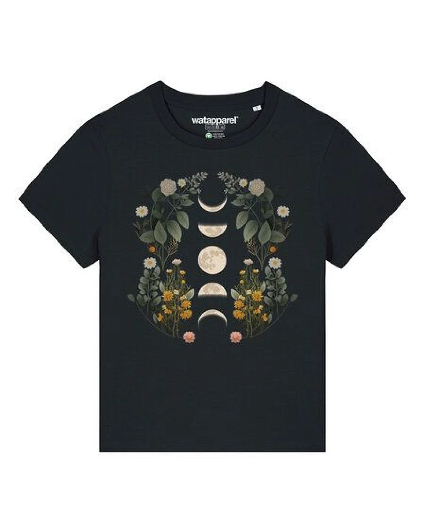 watapparel T-Shirt Frauen Moonphases & Flowers – Ansicht 2