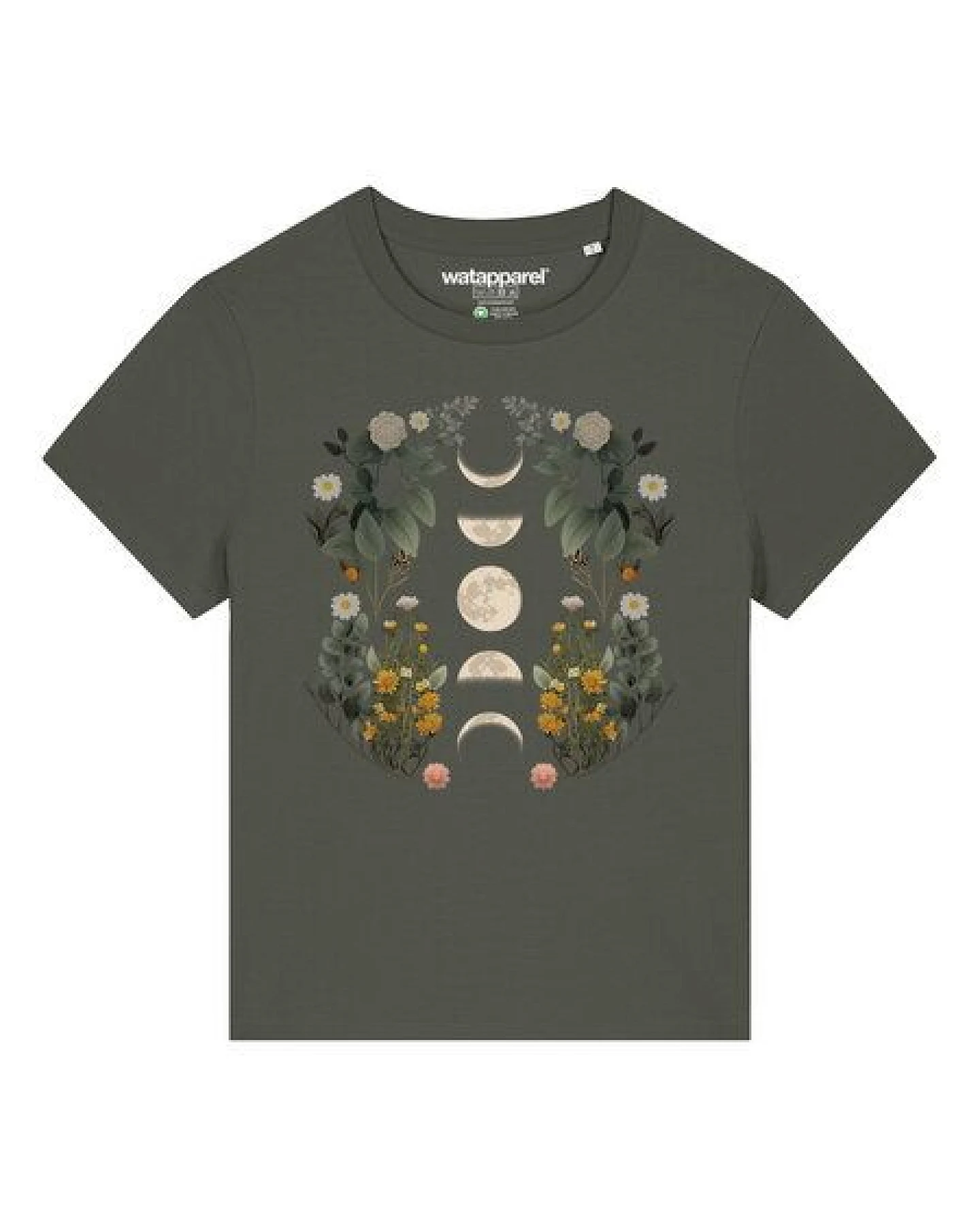 watapparel T-Shirt Frauen Moonphases & Flowers – Ansicht 2