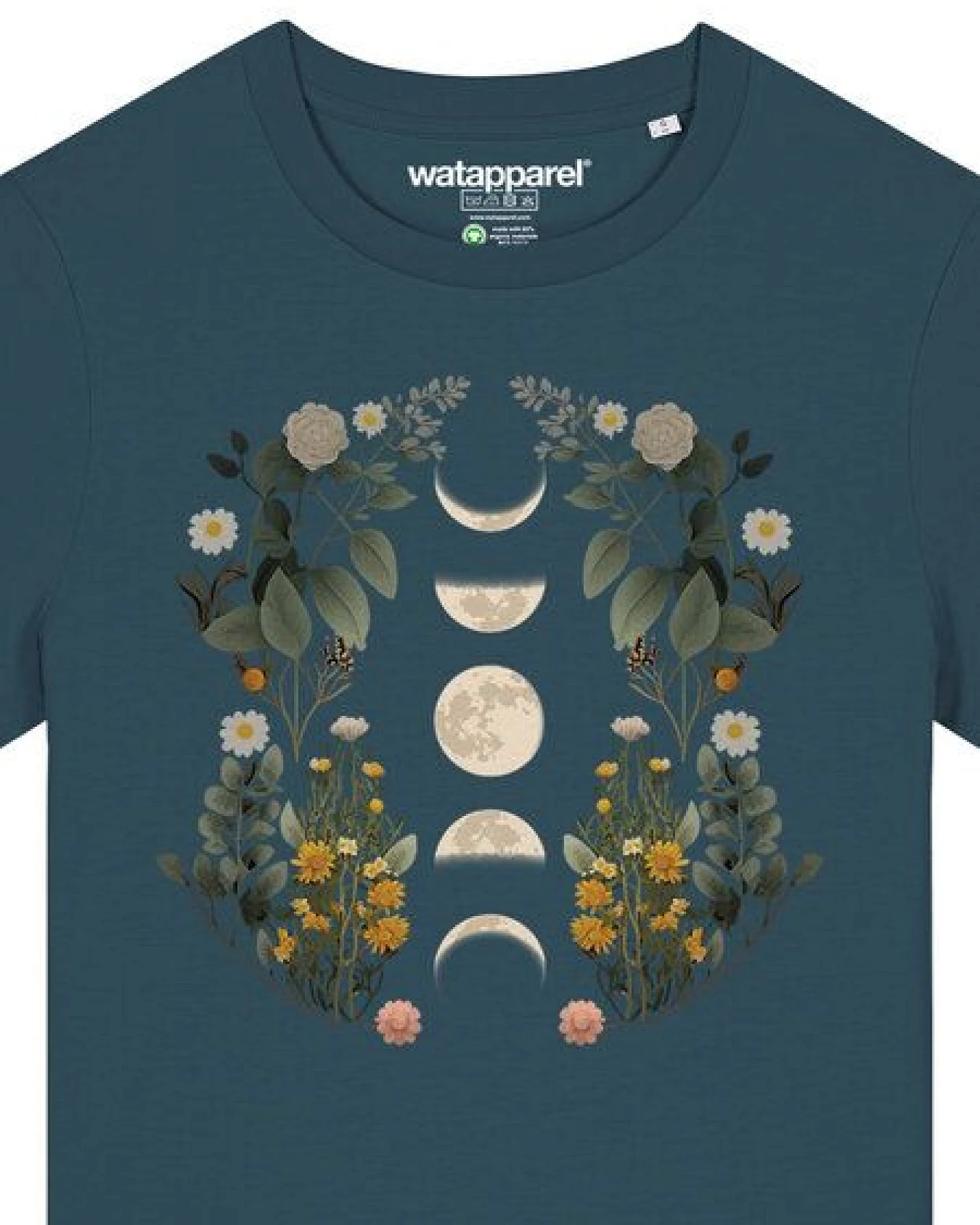 watapparel T-Shirt Frauen Moonphases & Flowers – Ansicht 3