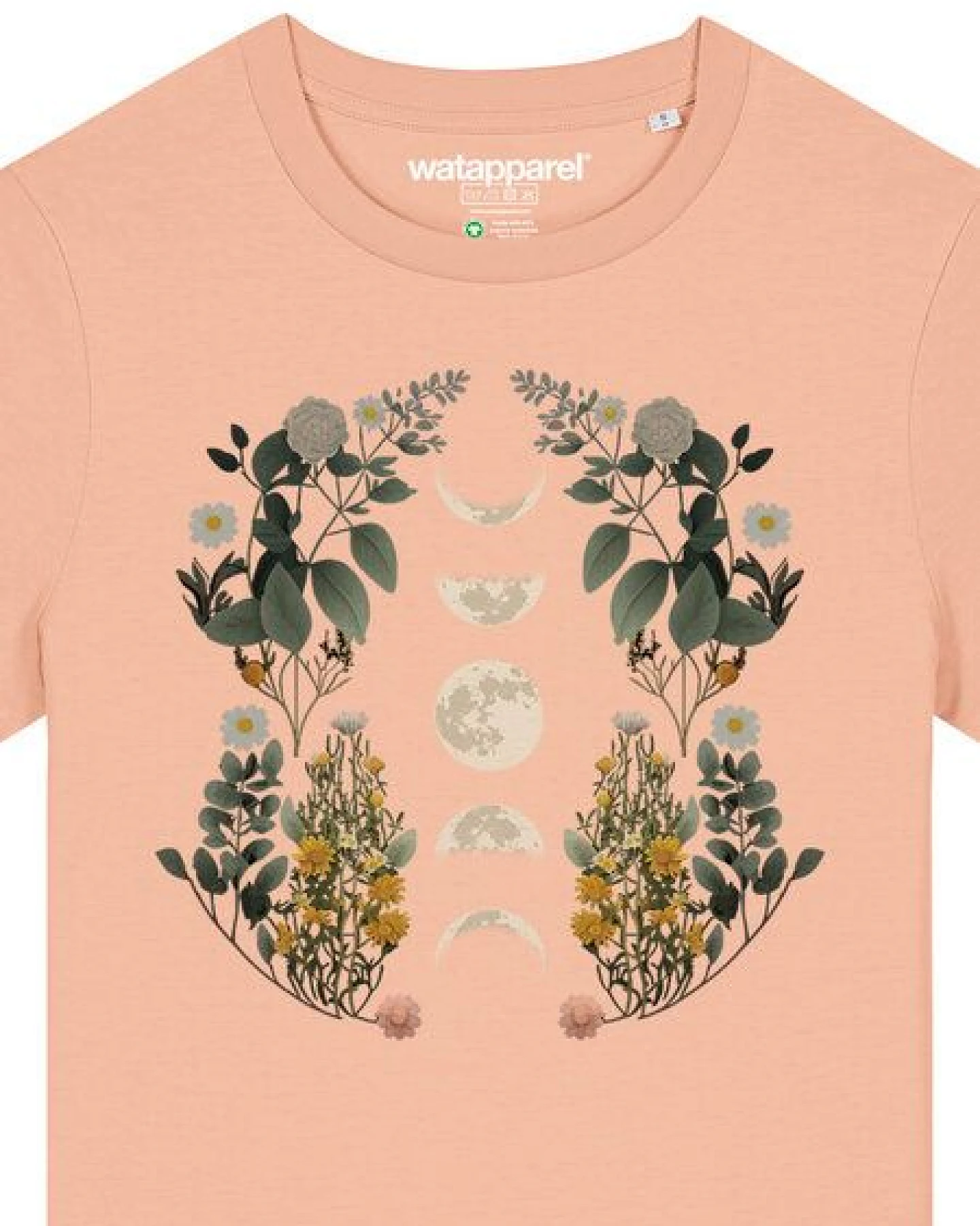 watapparel T-Shirt Frauen Moonphases & Flowers – Ansicht 3