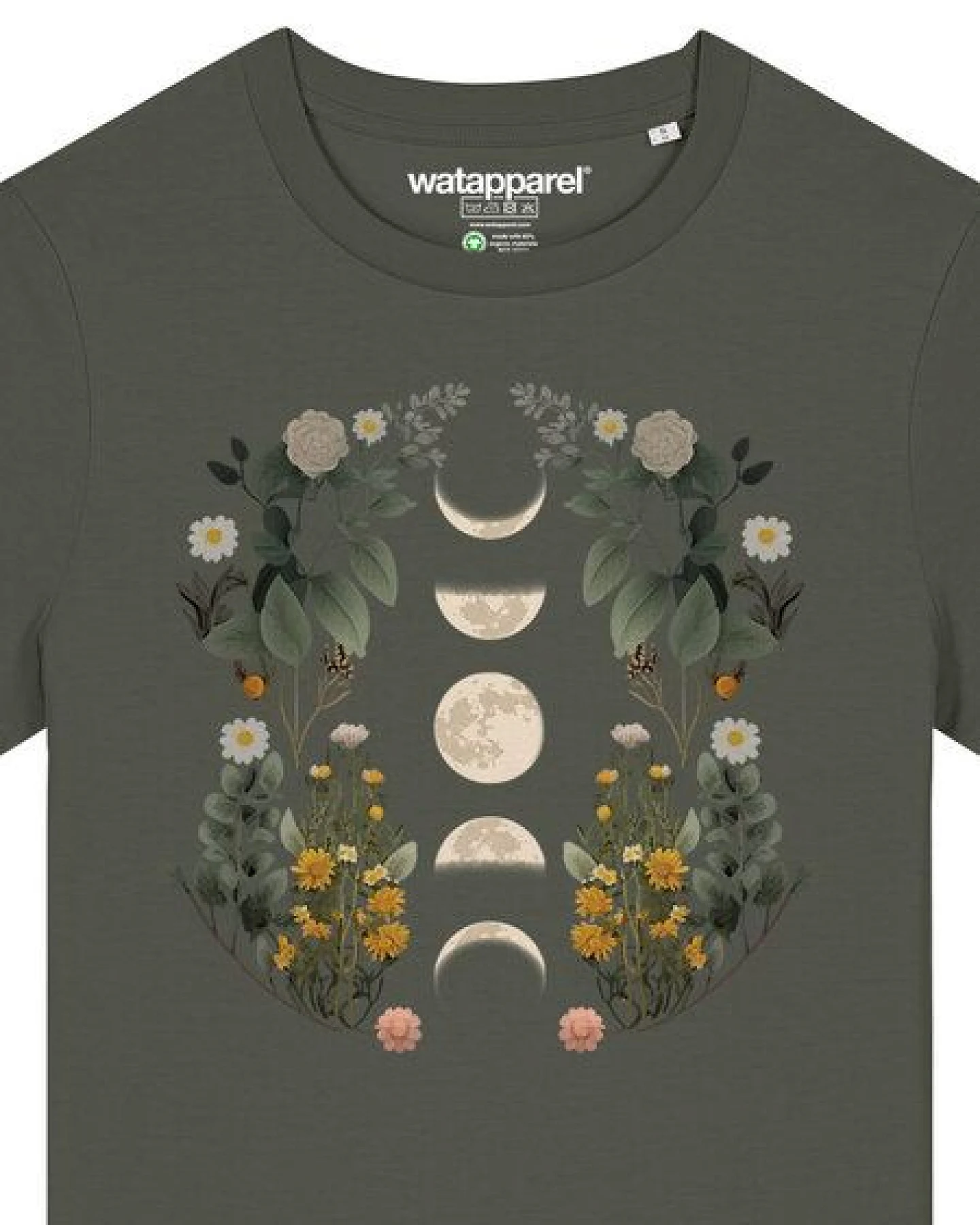 watapparel T-Shirt Frauen Moonphases & Flowers – Ansicht 3