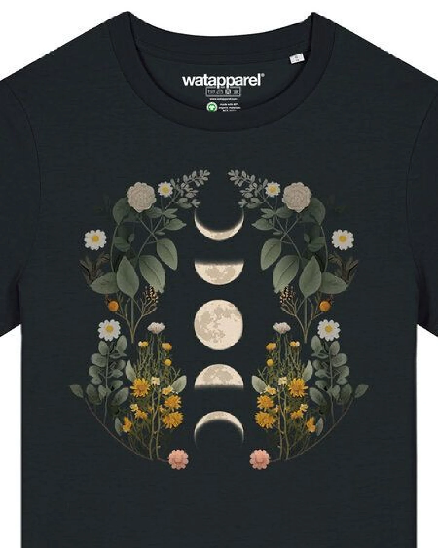 watapparel T-Shirt Frauen Moonphases & Flowers – Ansicht 3