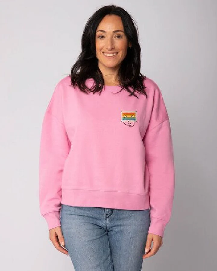 watapparel Sweatshirt Frauen Rainbow Cassette