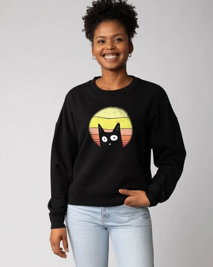 watapparel Sweatshirt Frauen Sunset Cat
