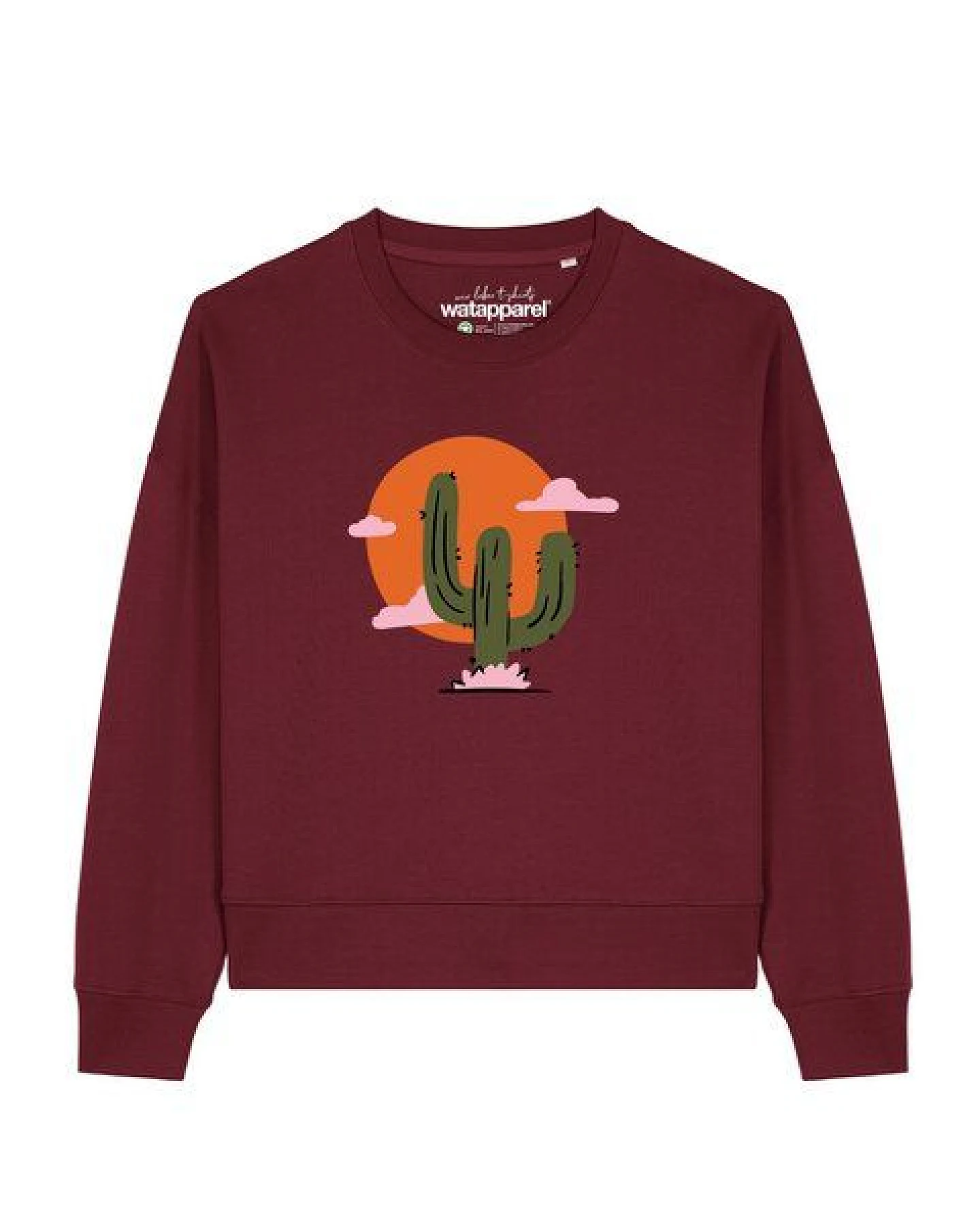 watapparel Sweatshirt Frauen Kaktus im Sonnenuntergang – Ansicht 2