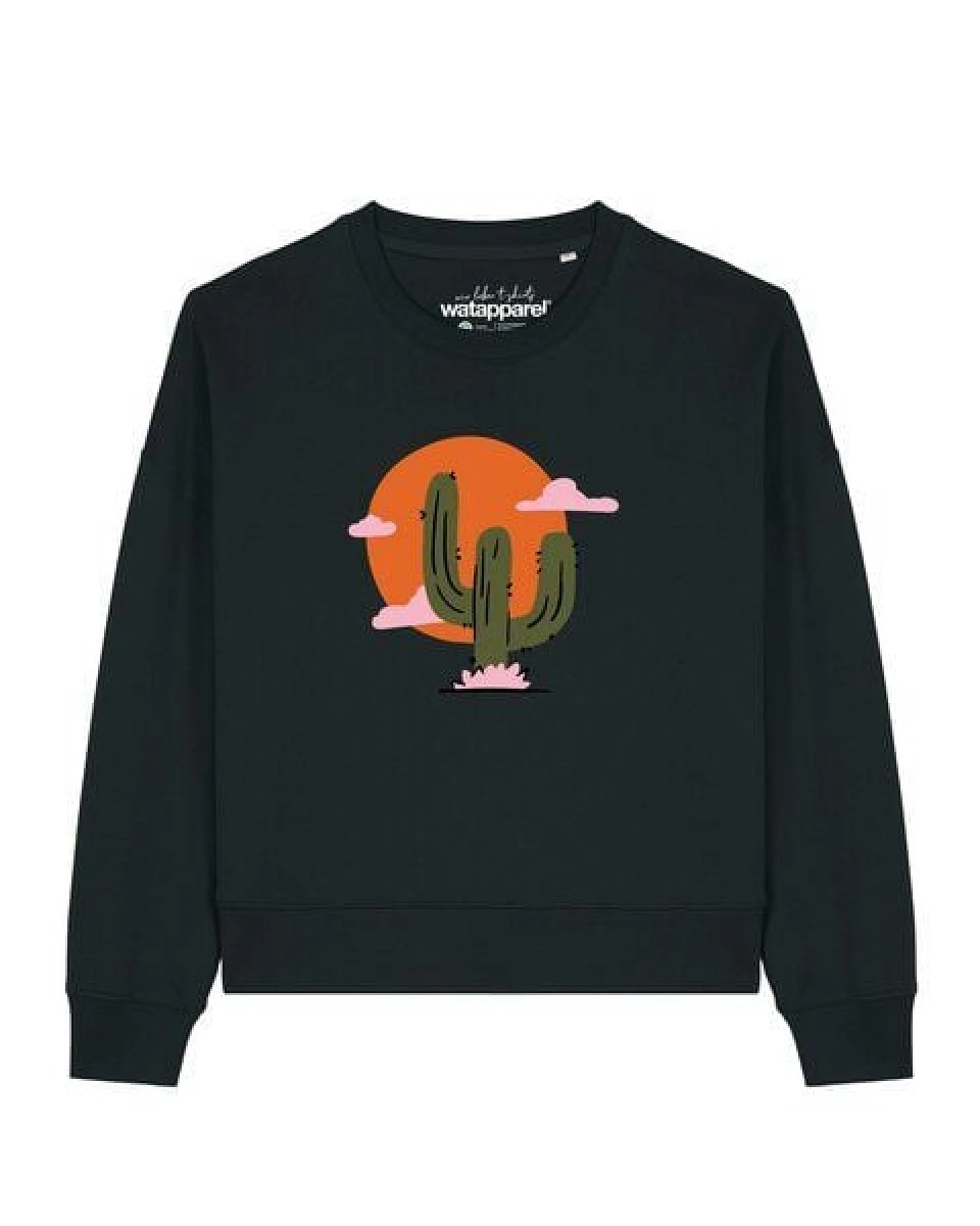 watapparel Sweatshirt Frauen Kaktus im Sonnenuntergang – Ansicht 2
