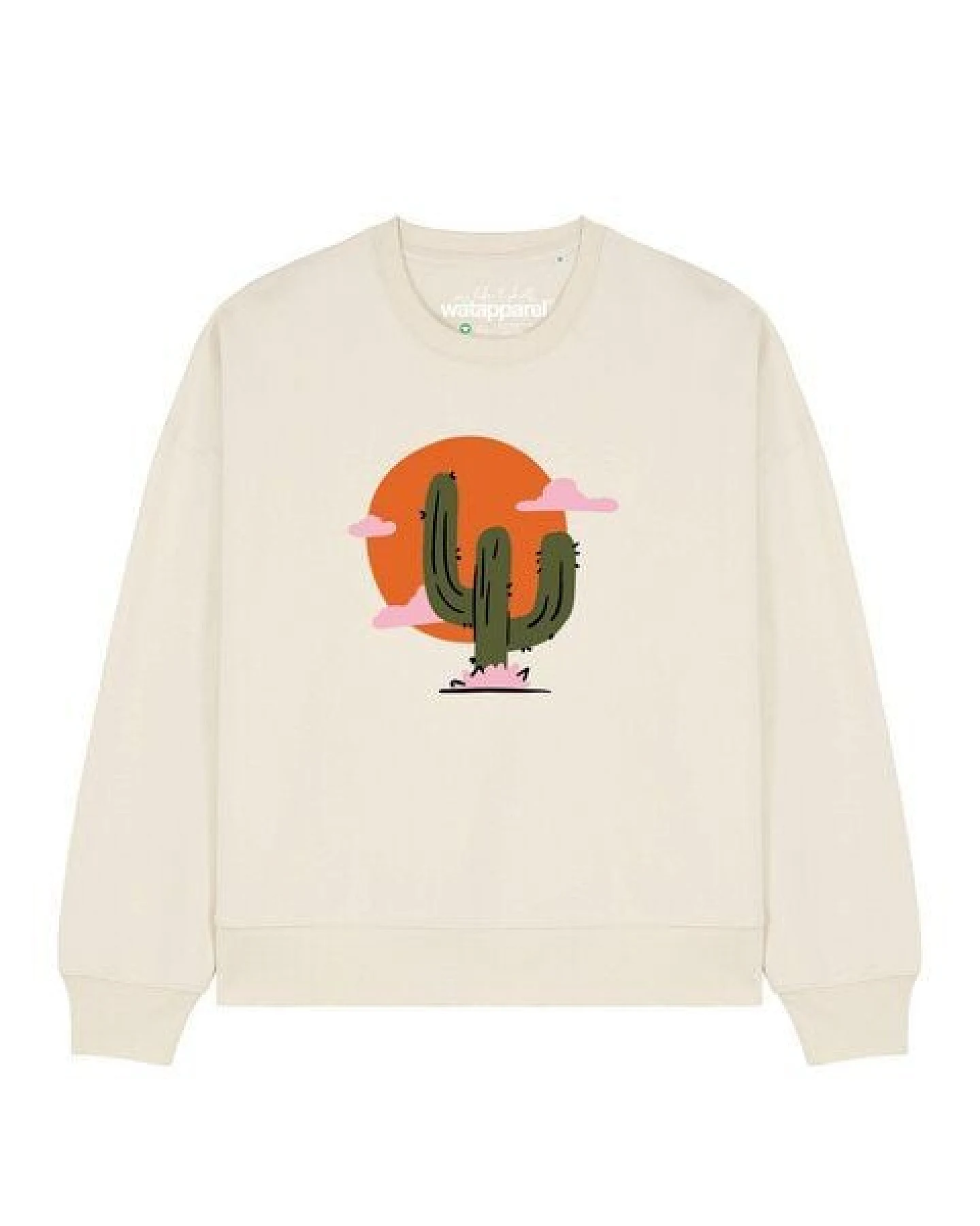 watapparel Sweatshirt Frauen Kaktus im Sonnenuntergang – Ansicht 2