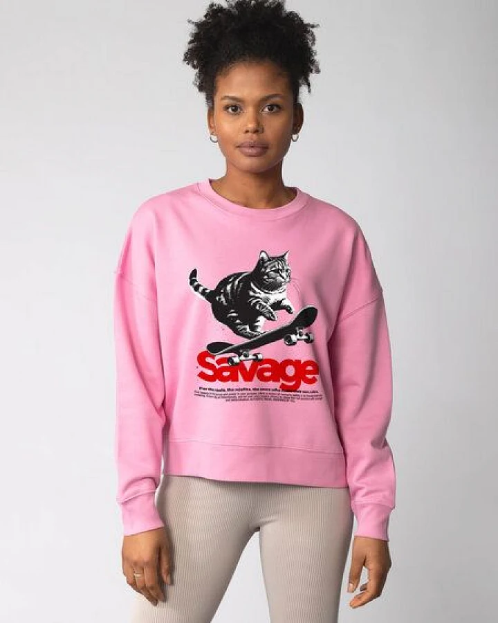 watapparel Sweatshirt Frauen Savage Cat